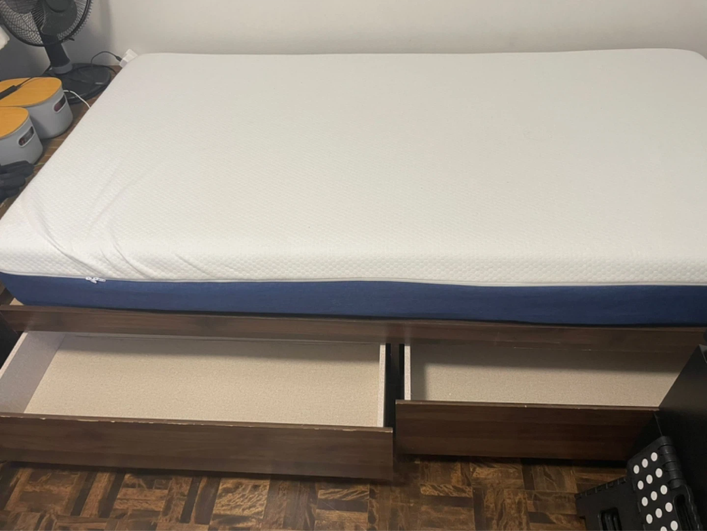 Twin bed frame with storage