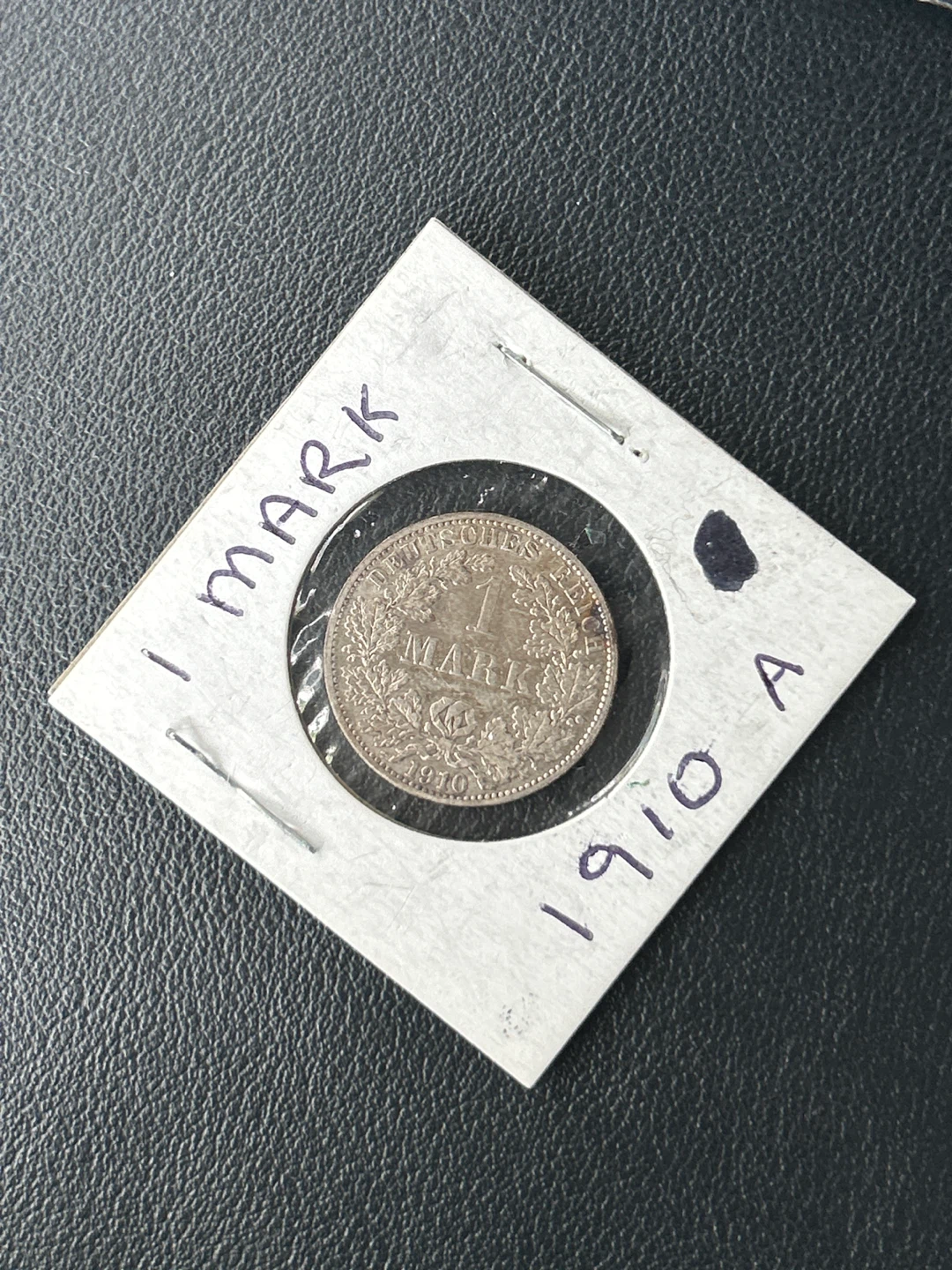 1910 German Empire 1 Mark Coin 90% silver