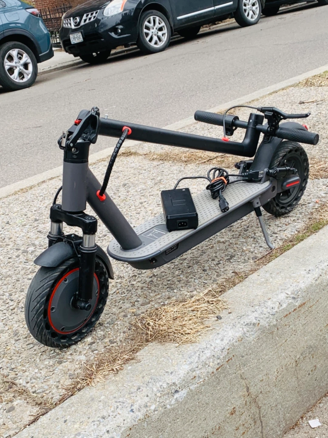 Black Electric Scooter with Charger - photo 4