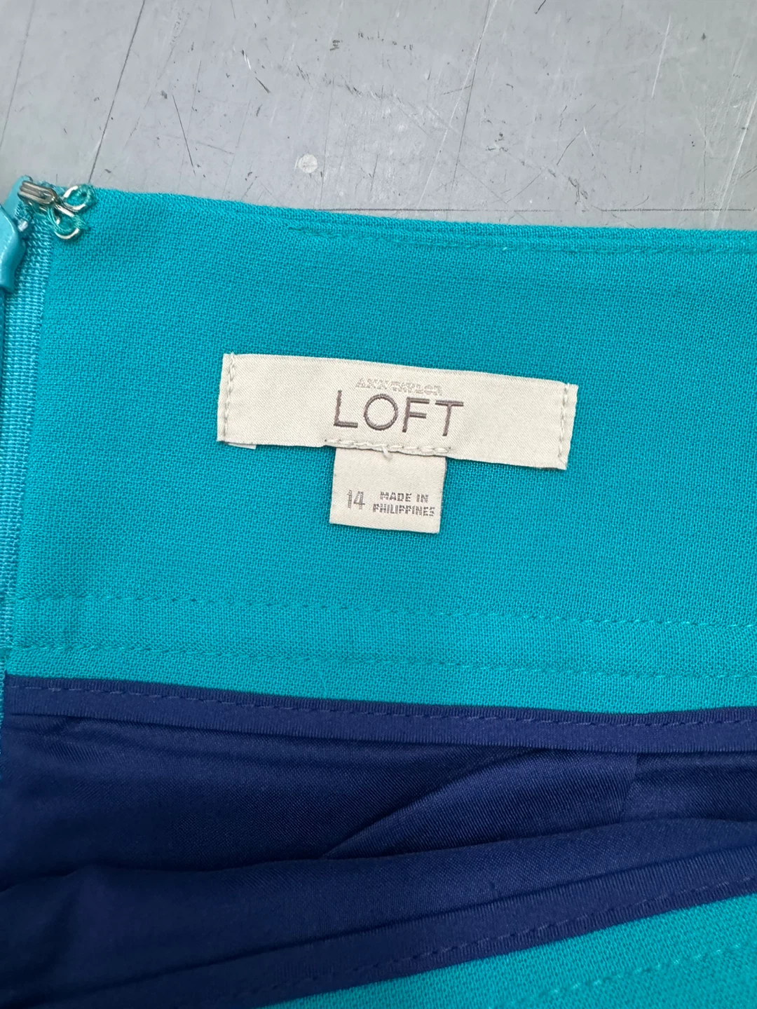 LOFT Teal Pencil Skirt Size 14 - photo 2
