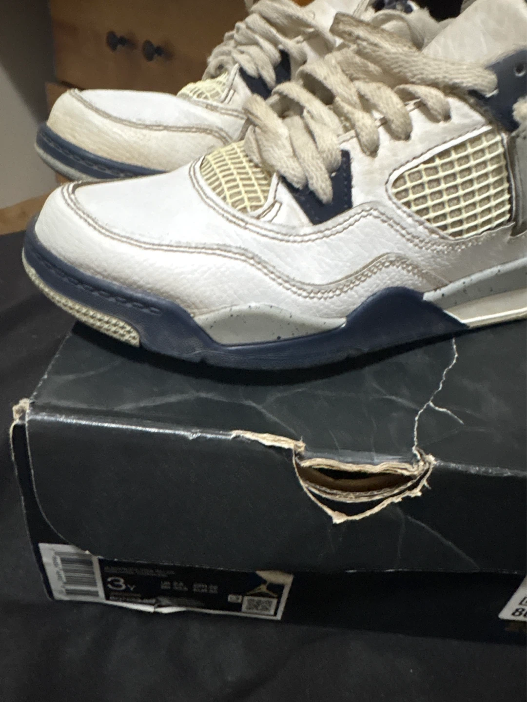 Air Jordan 4 "Midnight navy blue”Kids Shoes