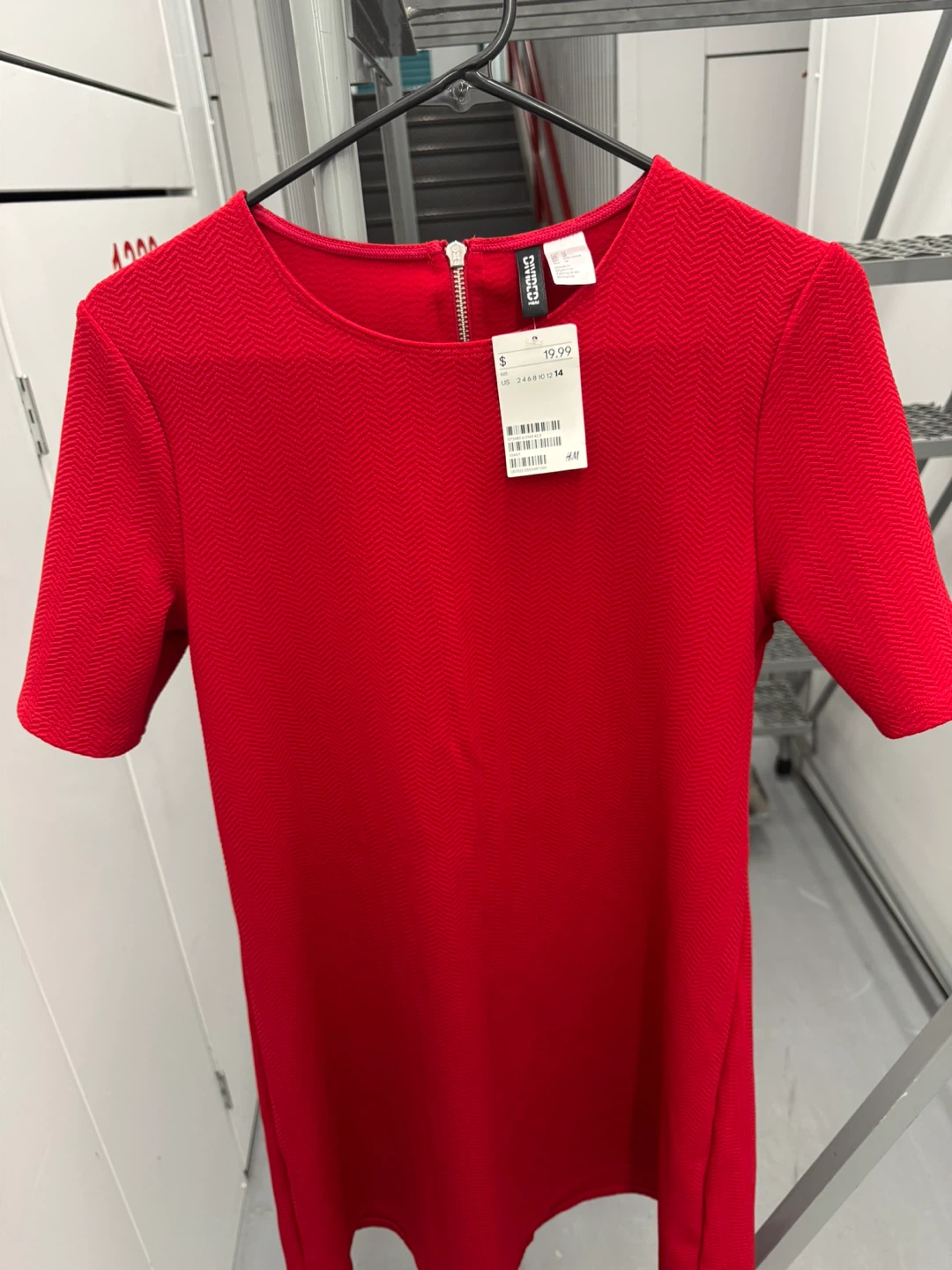 Divided H&M Red Textured Dress Size 14