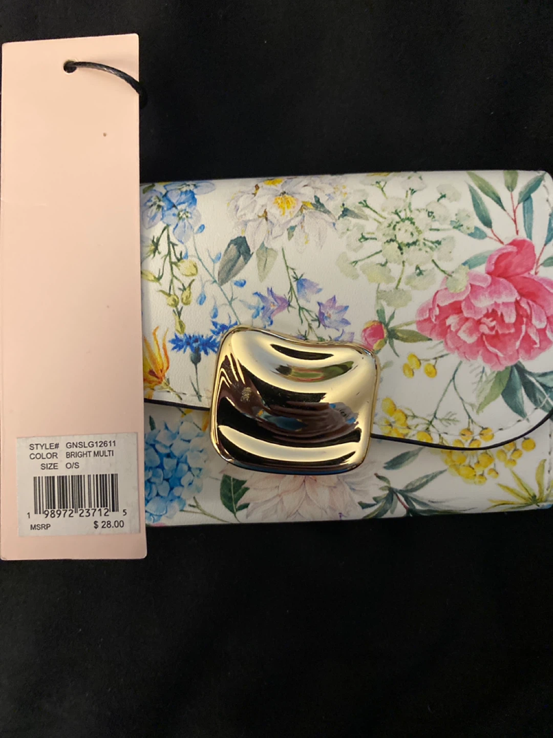 Floral Wallet with Gold Clasp