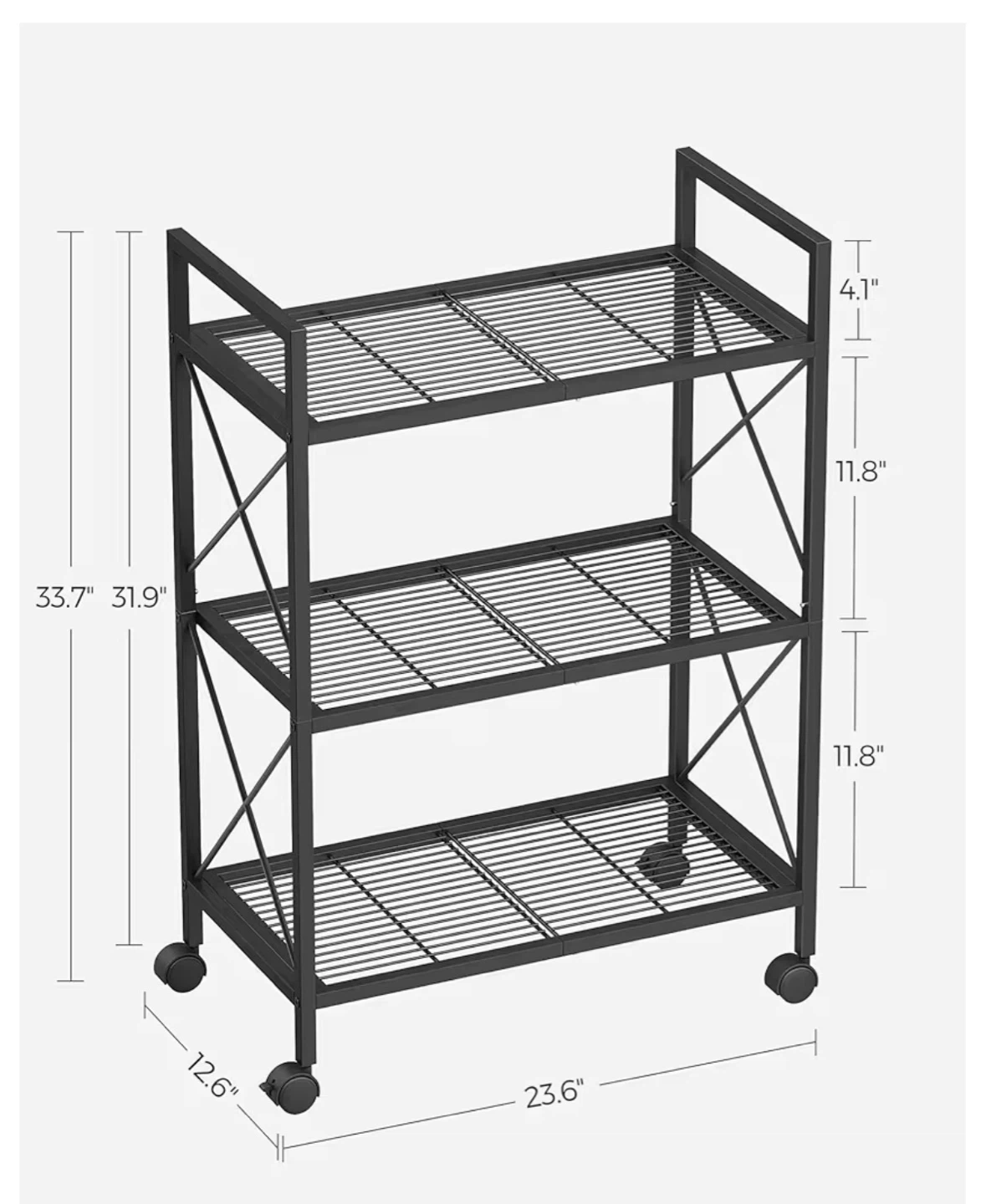 3-Tier Metal Wire Shelf Unit - photo 4