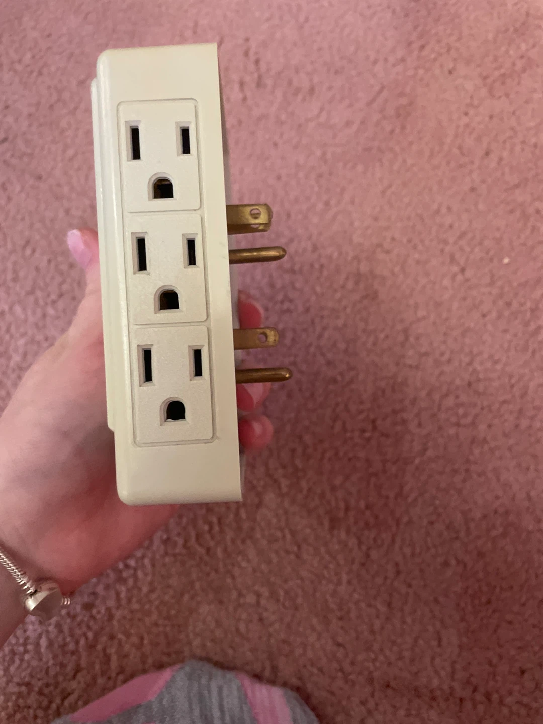 Cream 3-Outlet Wall Tap Power Adapter - photo 3