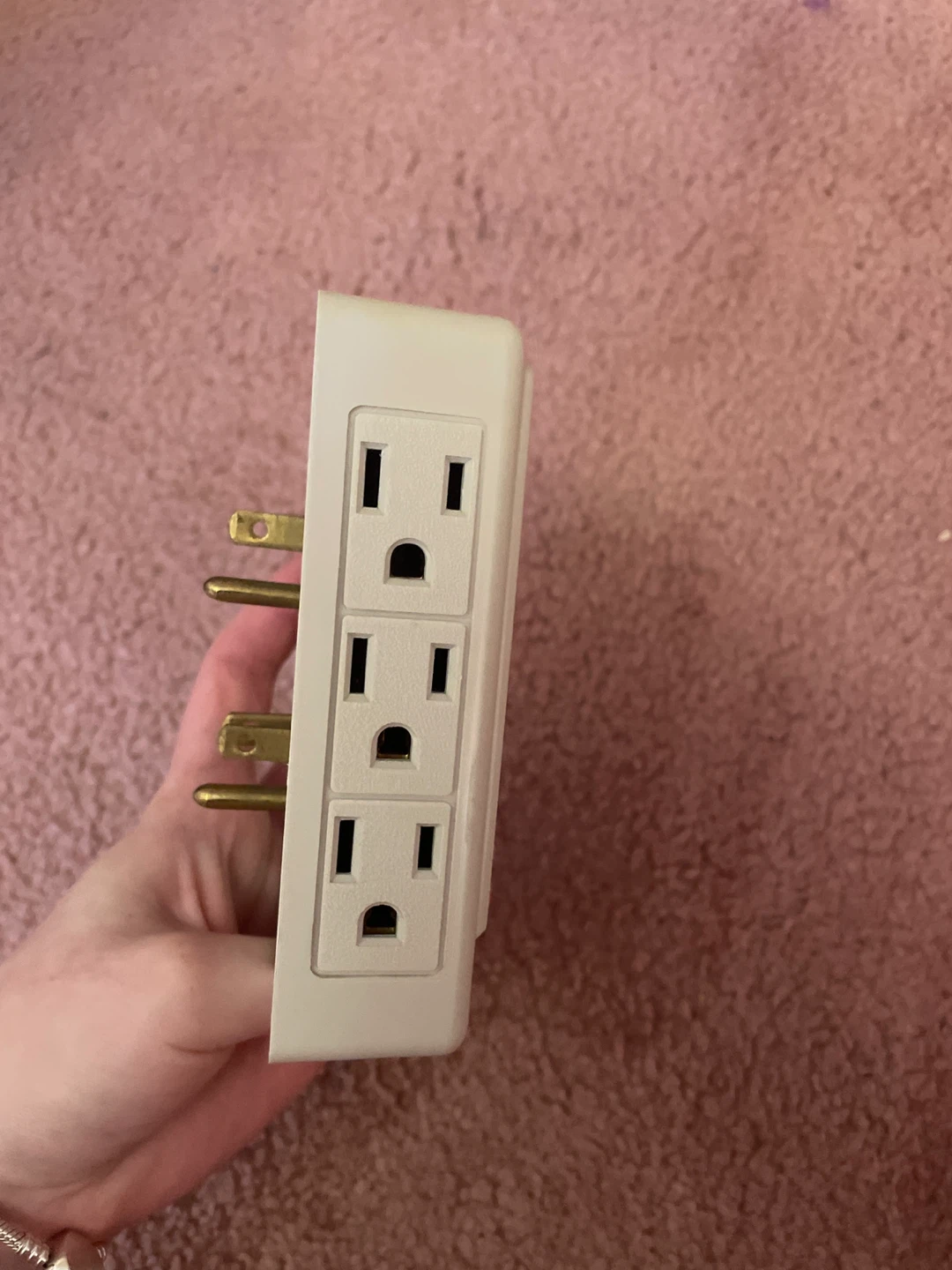 Cream 3-Outlet Wall Tap Power Adapter - photo 2