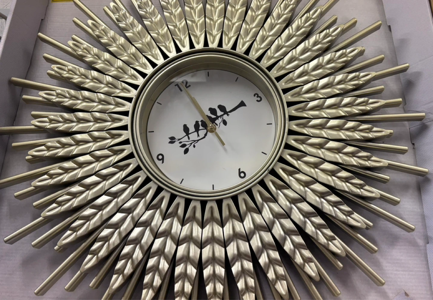 Gold Sunburst Wall Clock oversized 23 inch decorative clock