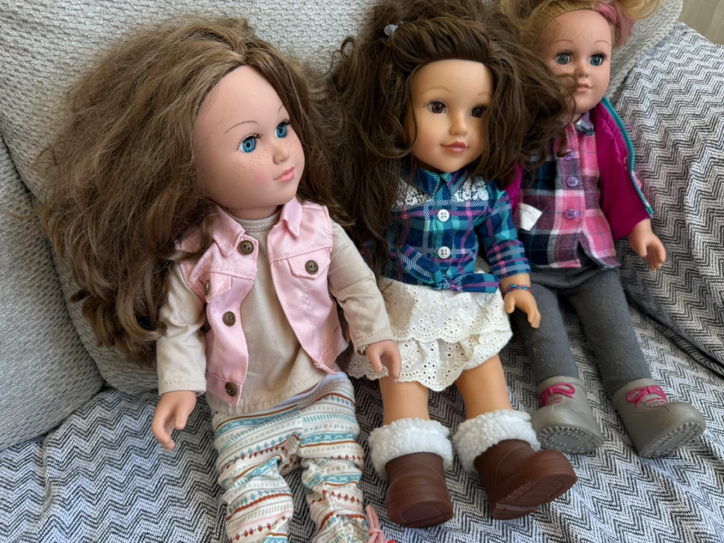 Three Play Dolls with Outfits