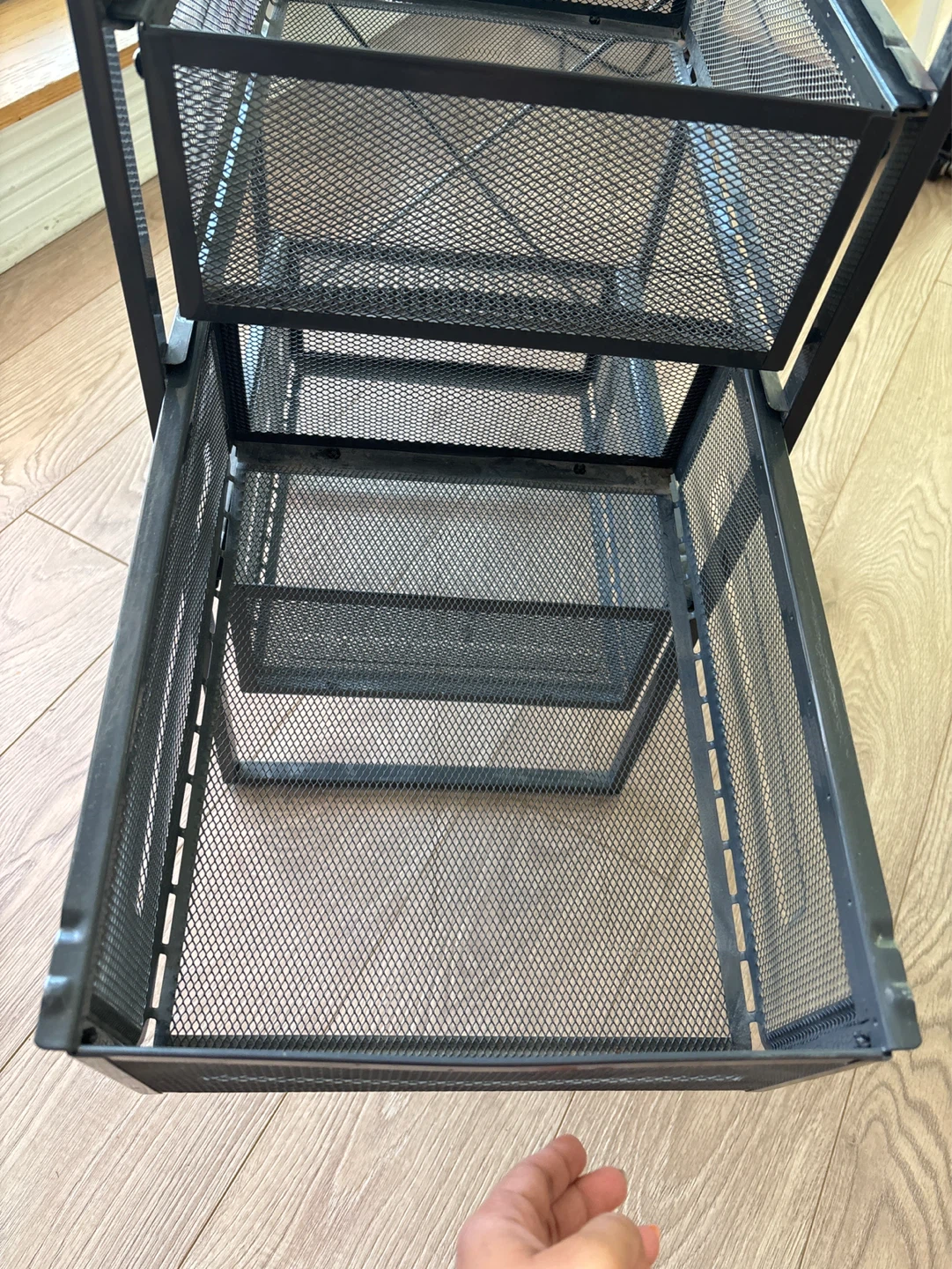 Black Mesh Rolling Cart with 4 Drawers - photo 4
