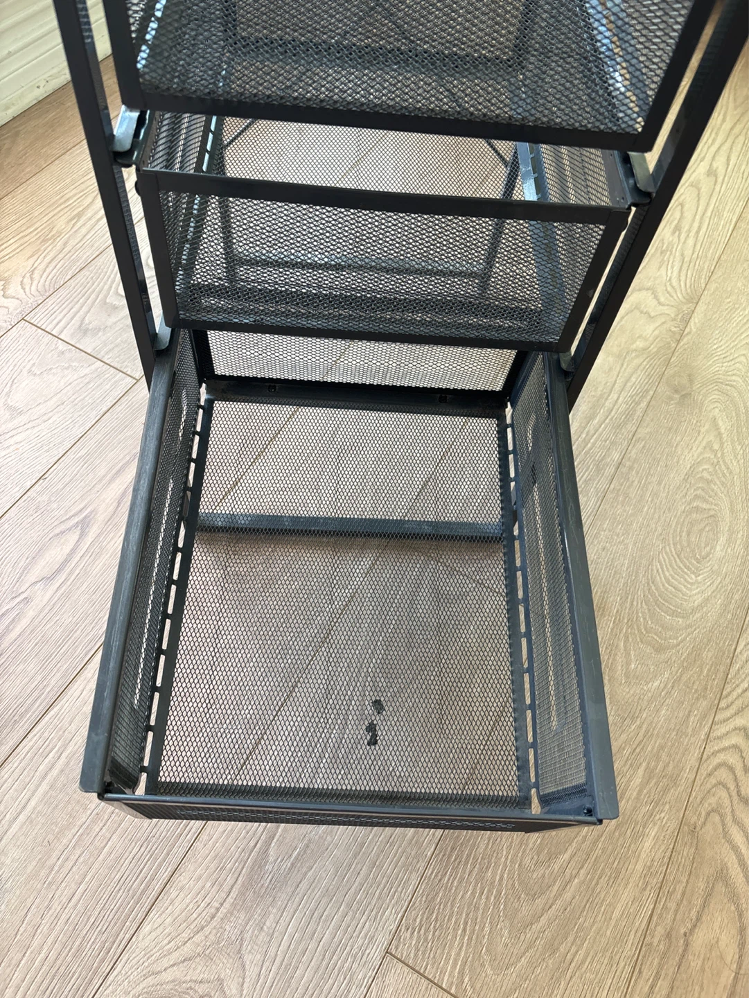 Black Mesh Rolling Cart with 4 Drawers - photo 5