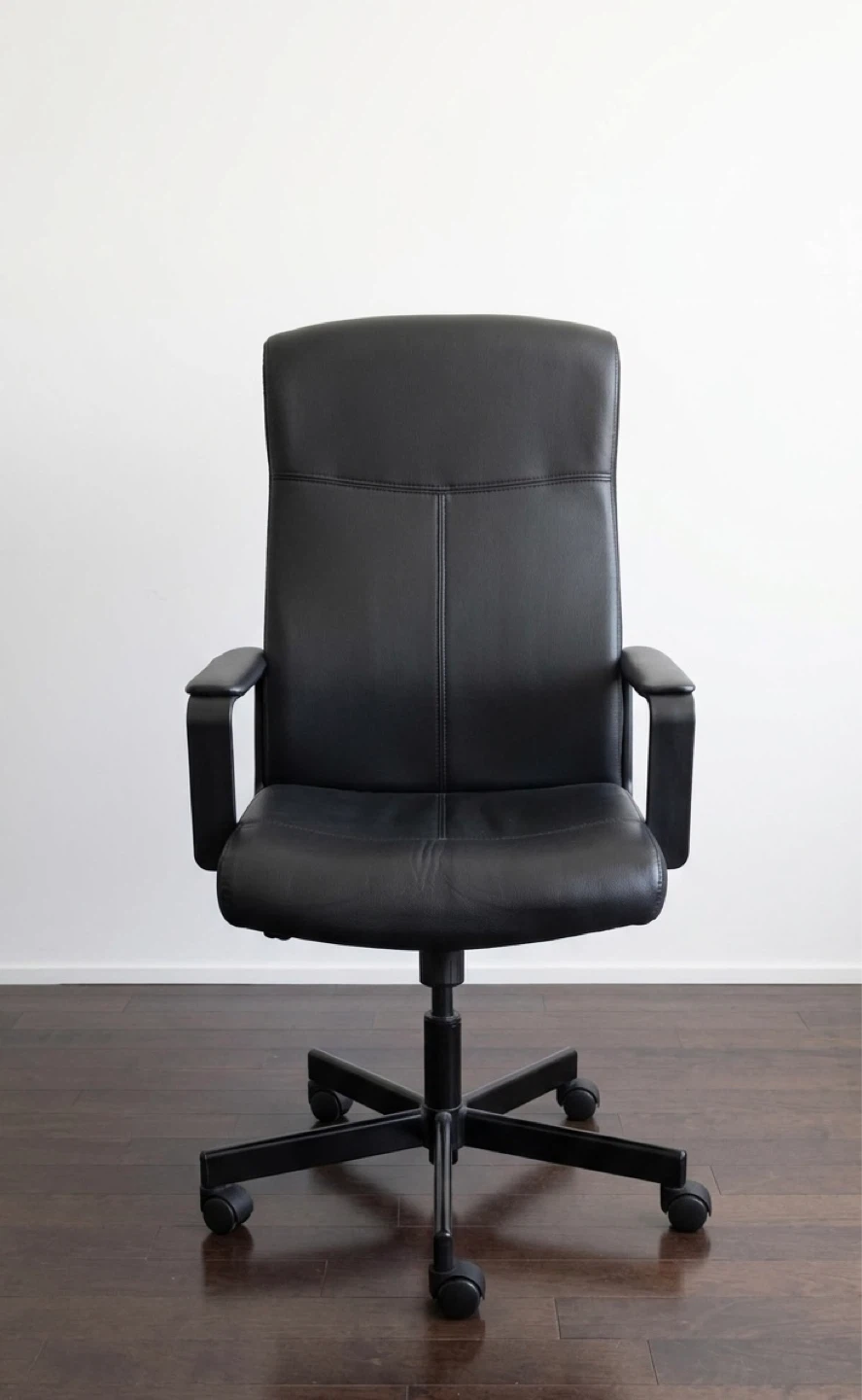 Black IKEA Leather Office Chair
