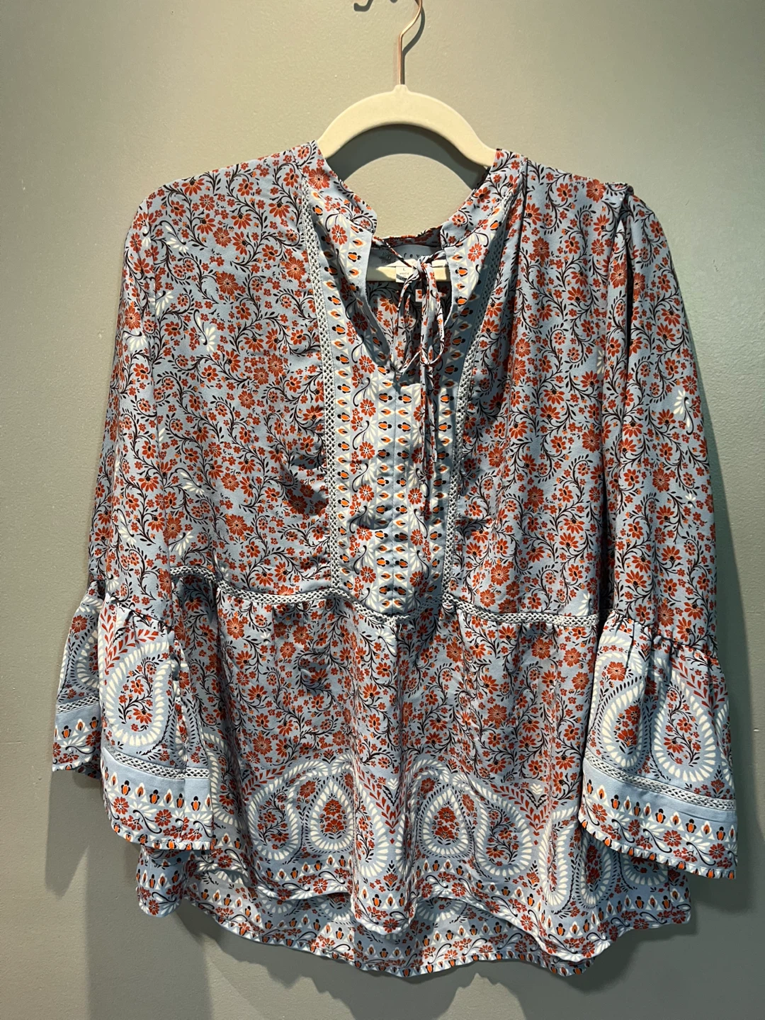 Fever Floral Print Bell Sleeve Blouse