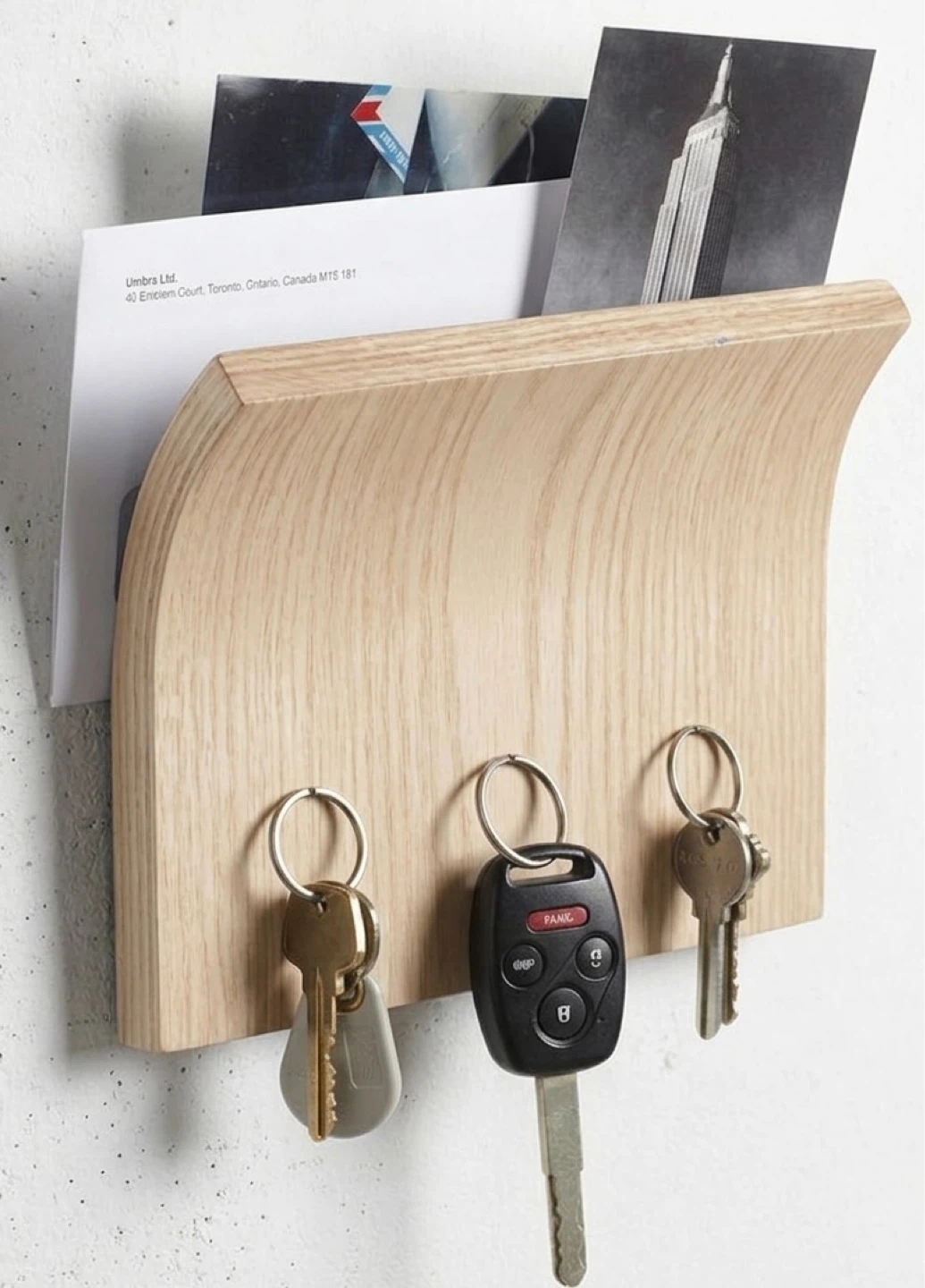 Wood Key Holder with Mail Sorter - photo 2