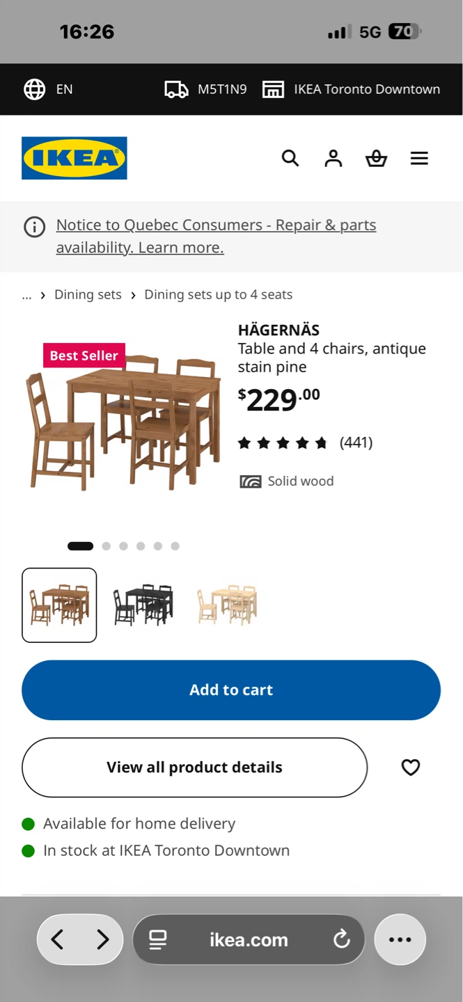 IKEA HÄGGERNÄS Table and 4 Chairs - photo 3