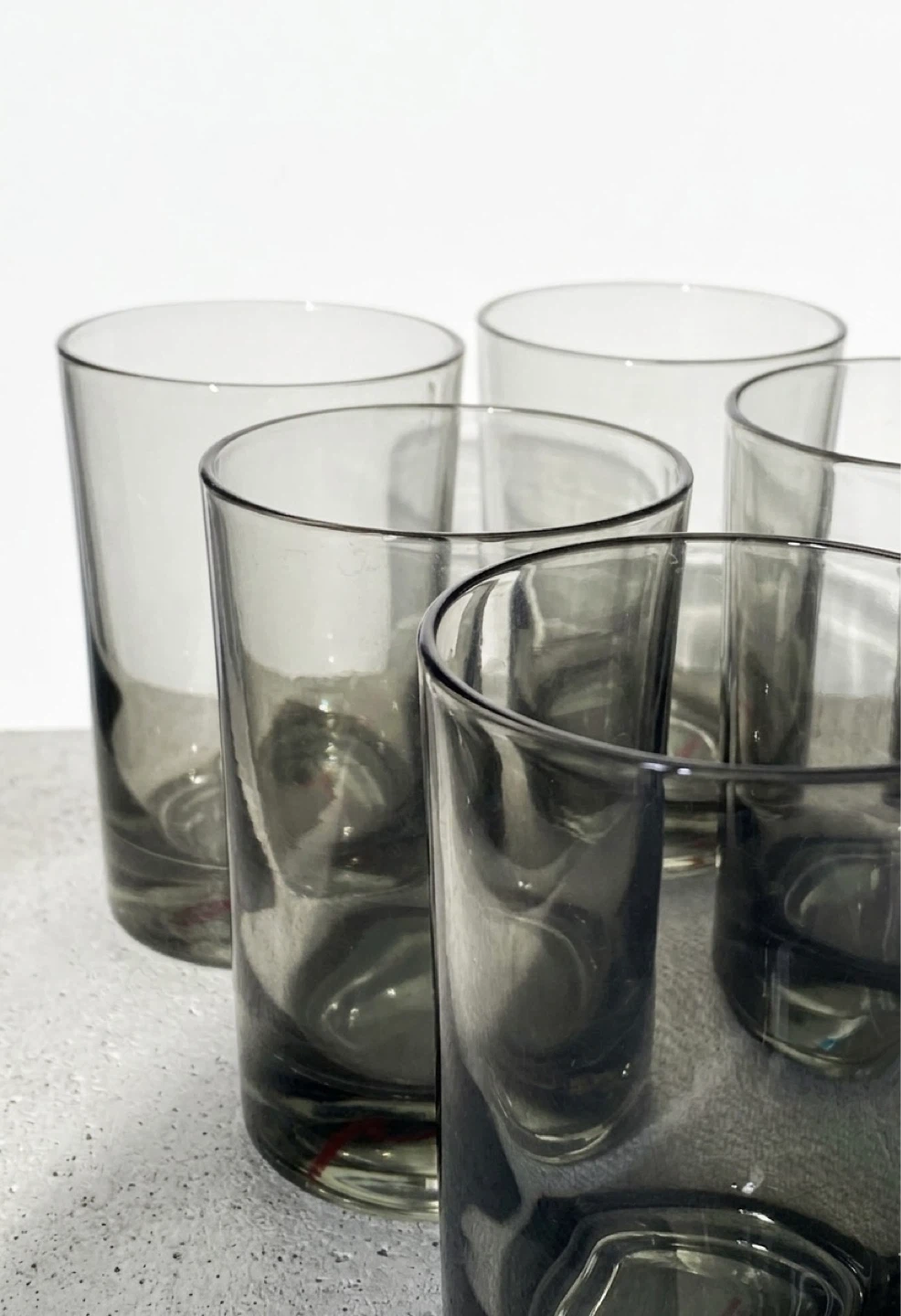 Set of 7 Smoked Grey Tumbler Glasses - photo 2
