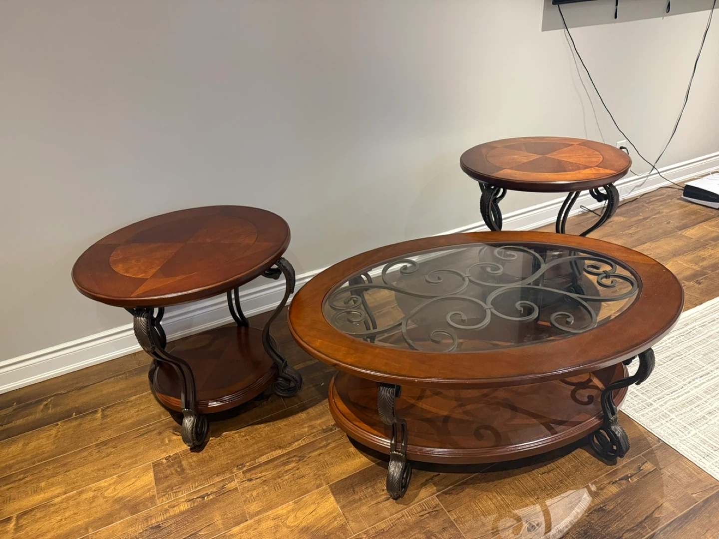 Oval Coffee Table Set with Accent Tables - photo 2