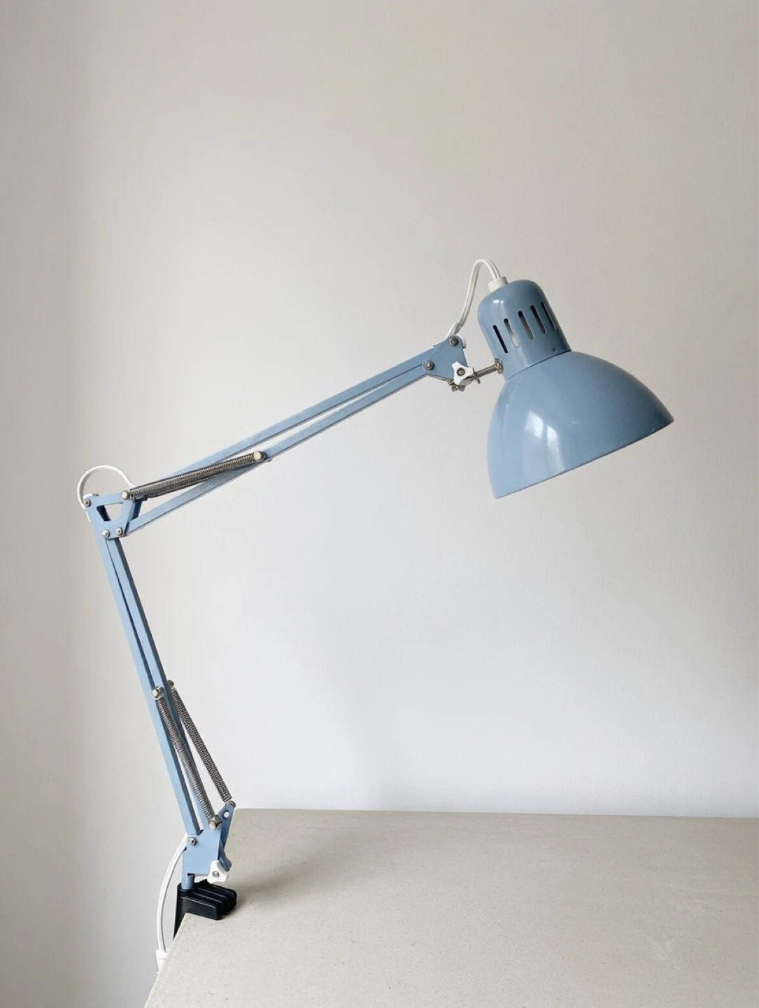 Blue Swing Arm Desk Lamp