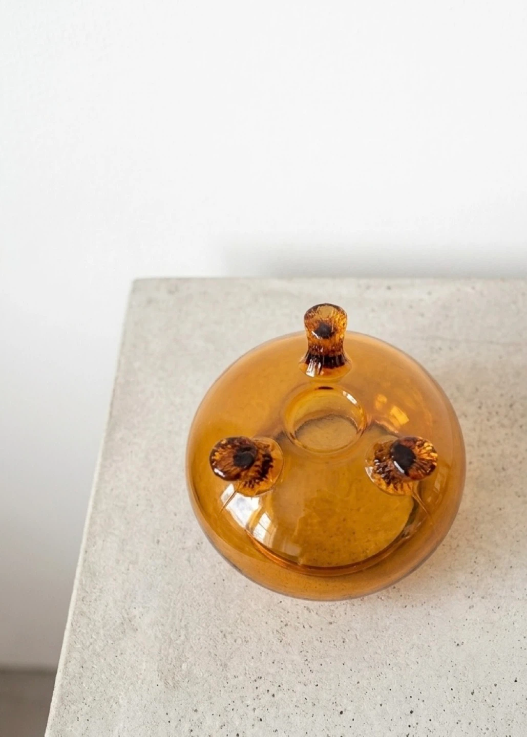Vintage Flowerite Amber Glass Footed Bowl - photo 3