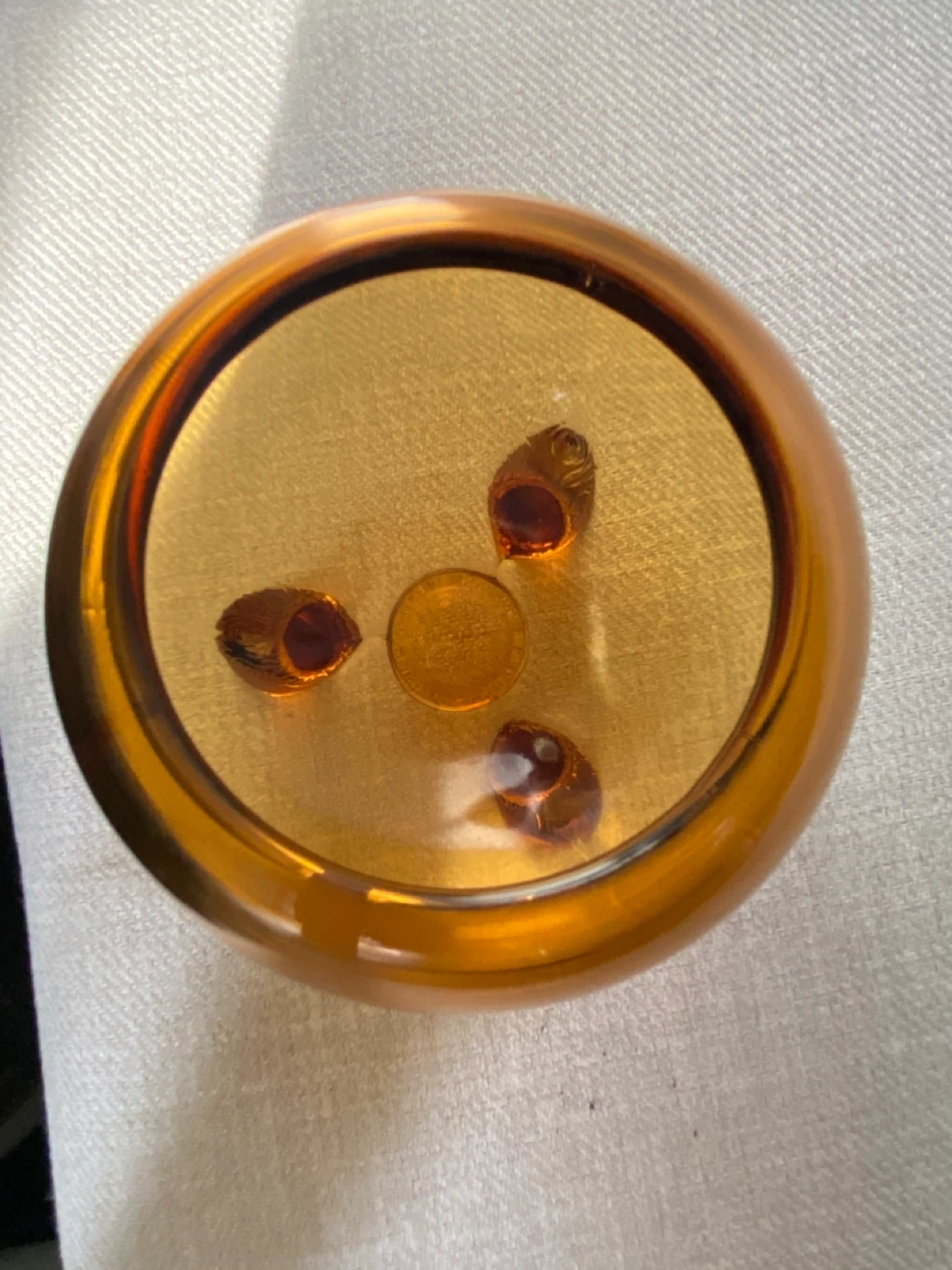 Vintage Flowerite Amber Glass Footed Bowl - photo 5
