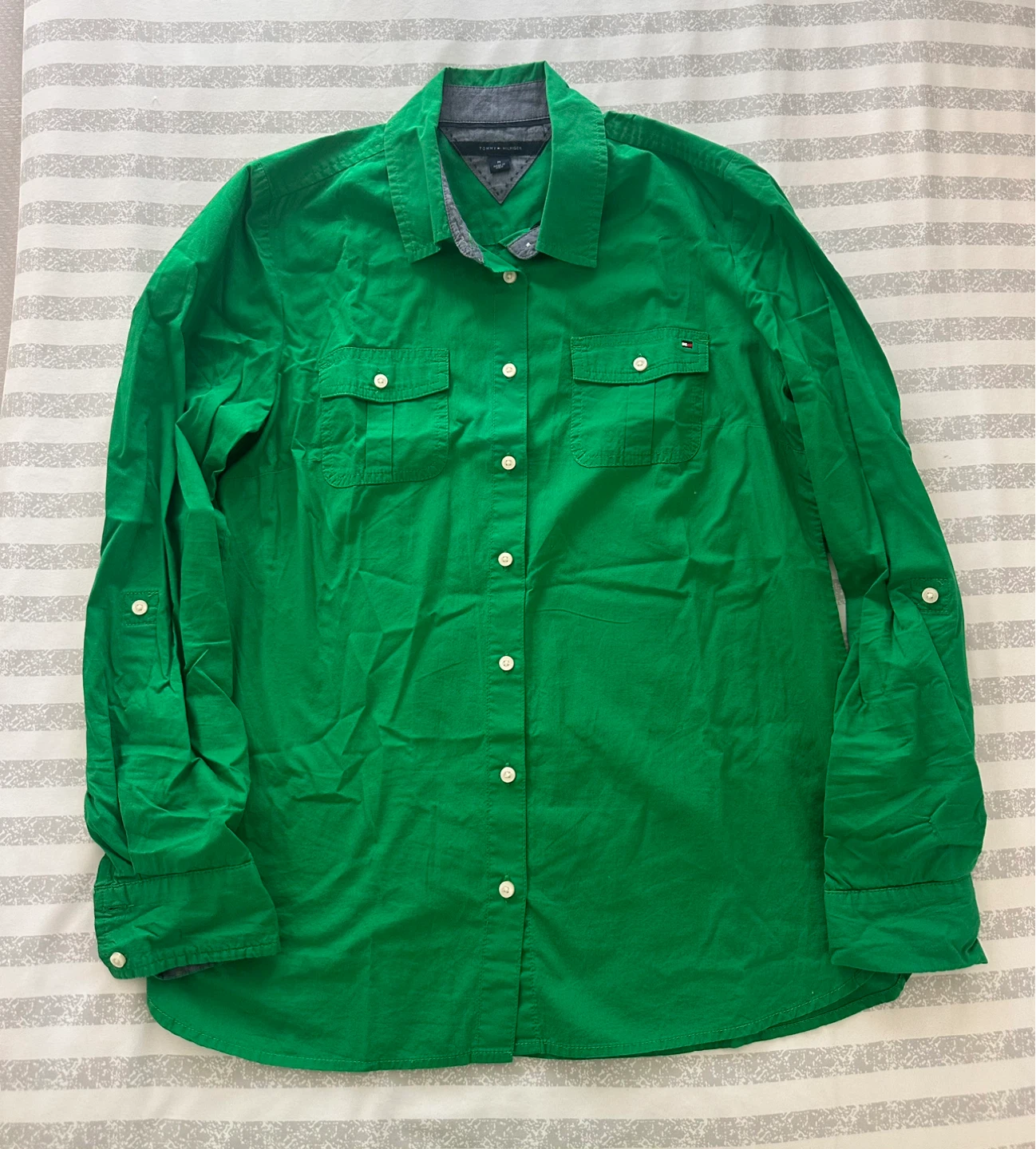 Tommy Hilfiger Green Button-Up Shirt - Size M