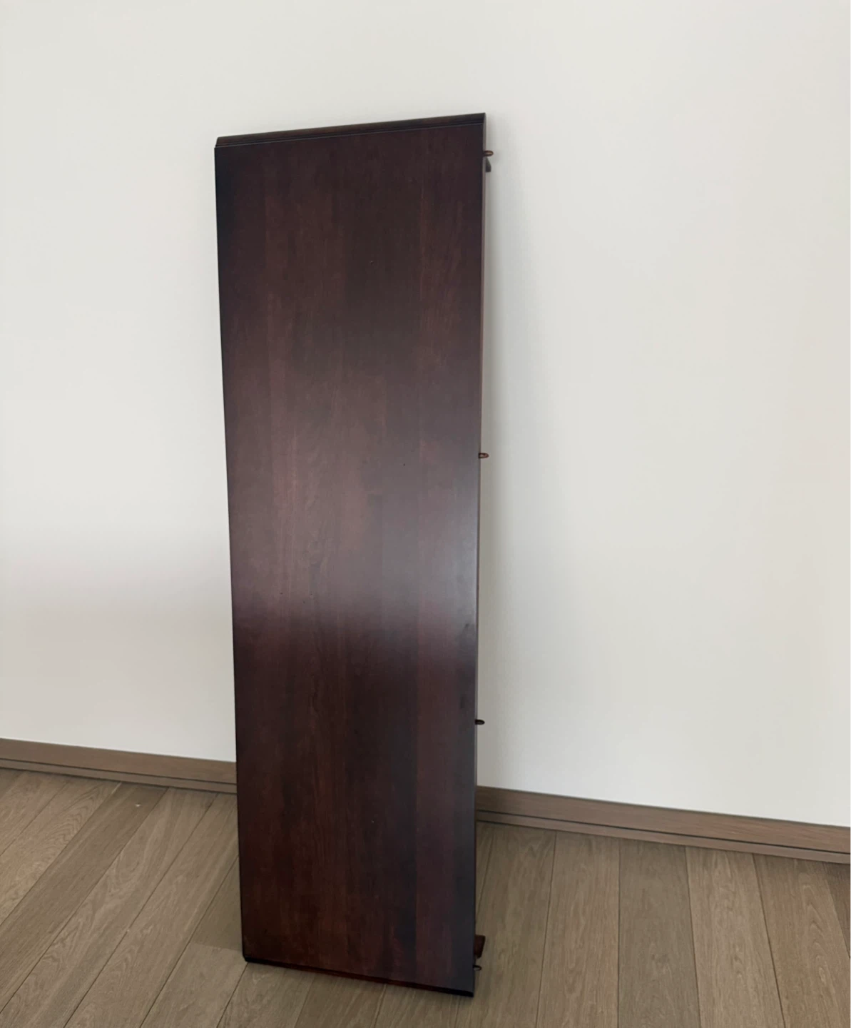 Dark Wood Round Dining Table with Extension Leaf - photo 5