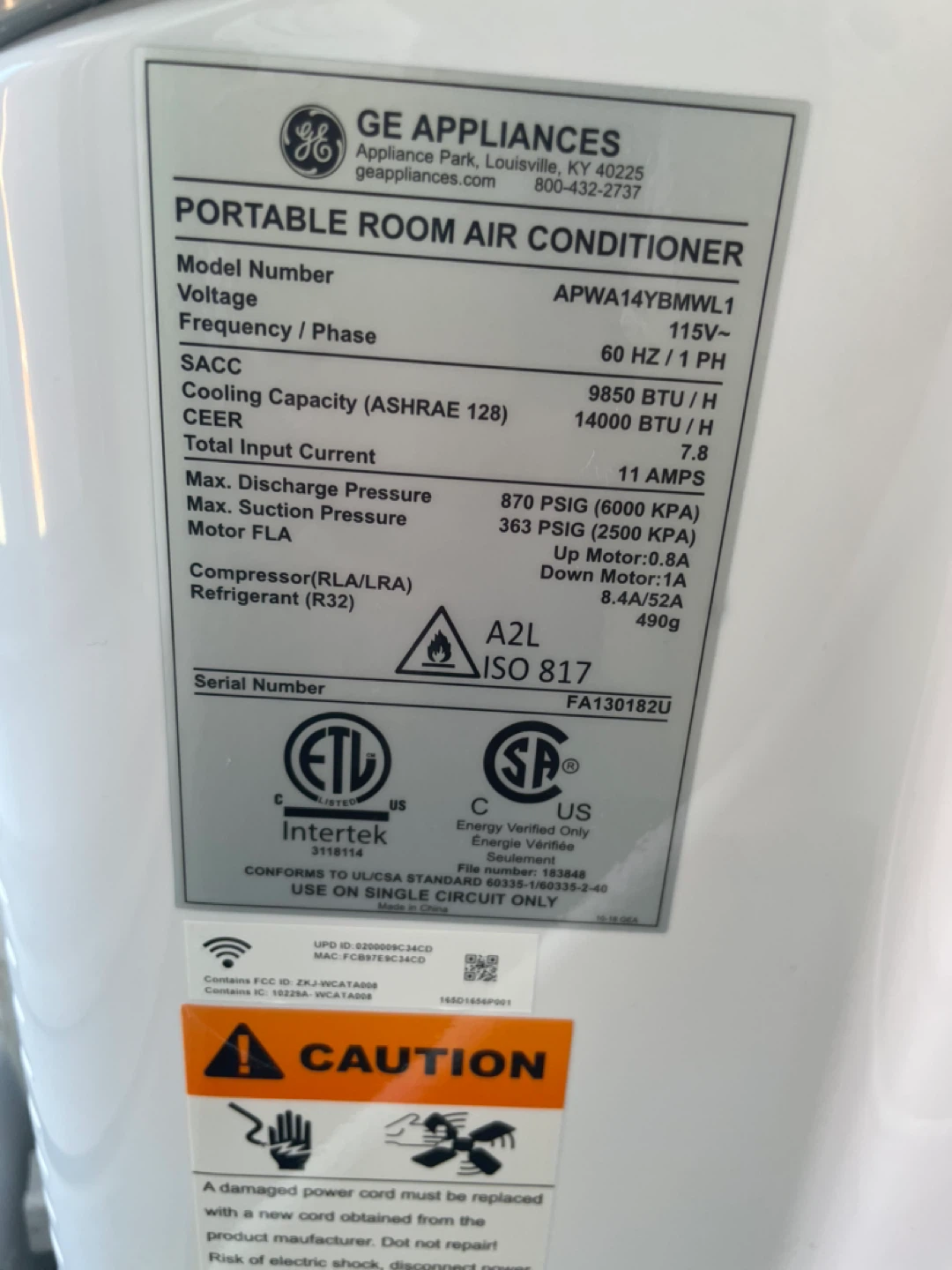 Portable Room Air Conditioner APWA14YBMWL1 - photo 2