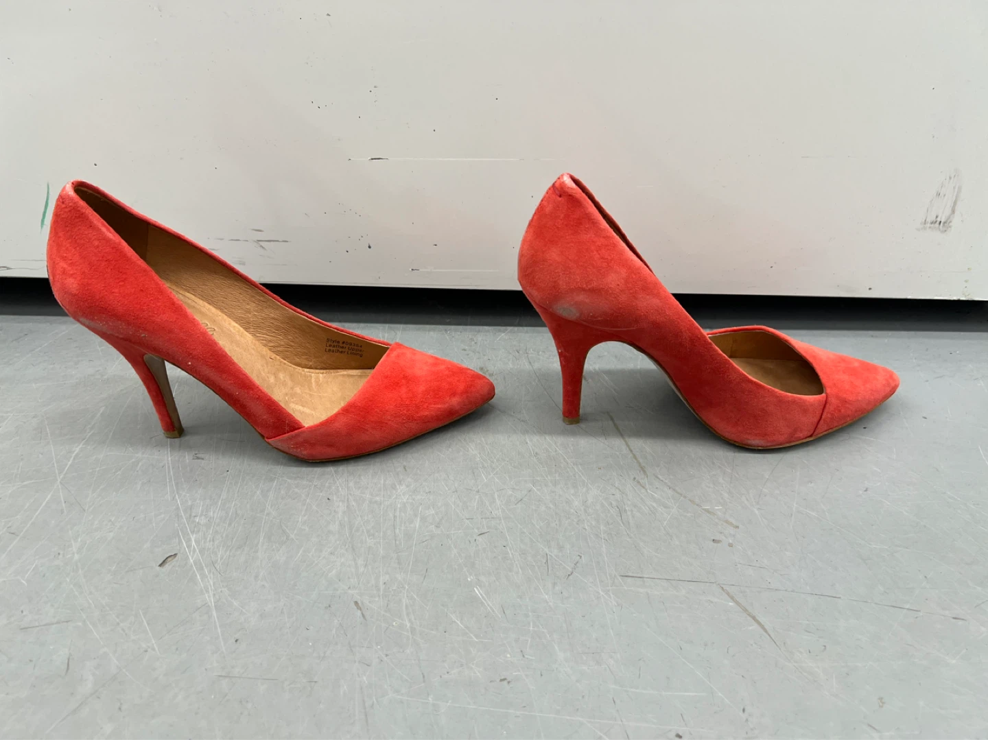 Madewell Suede Pointed Toe Heels - Red - photo 3