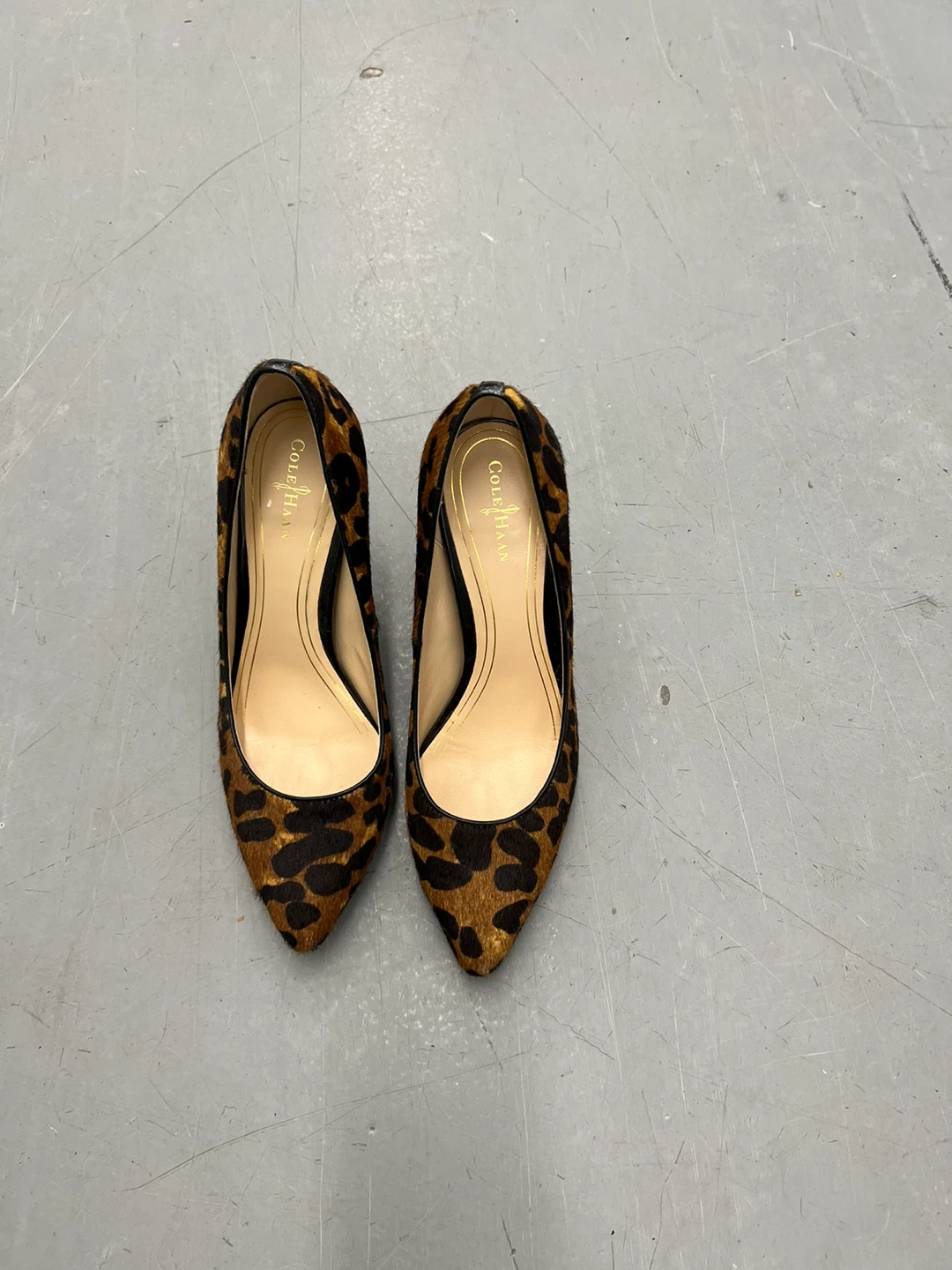 Cole Haan Leopard Print Pony Hair Heels