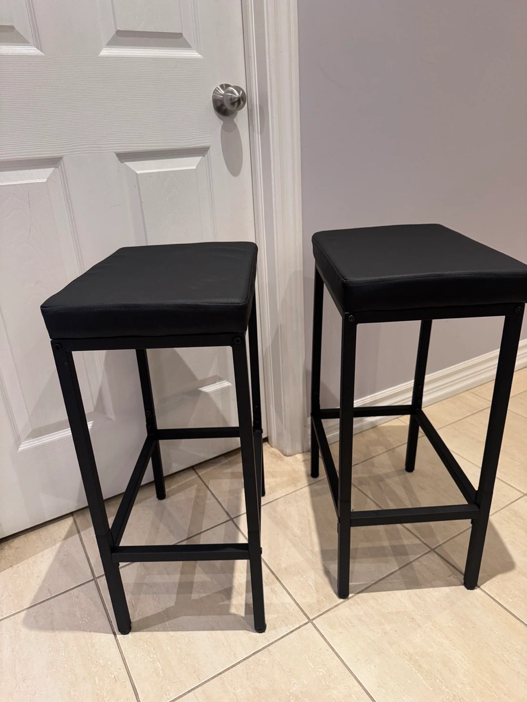 Pair of Black Counter Stools - photo 2