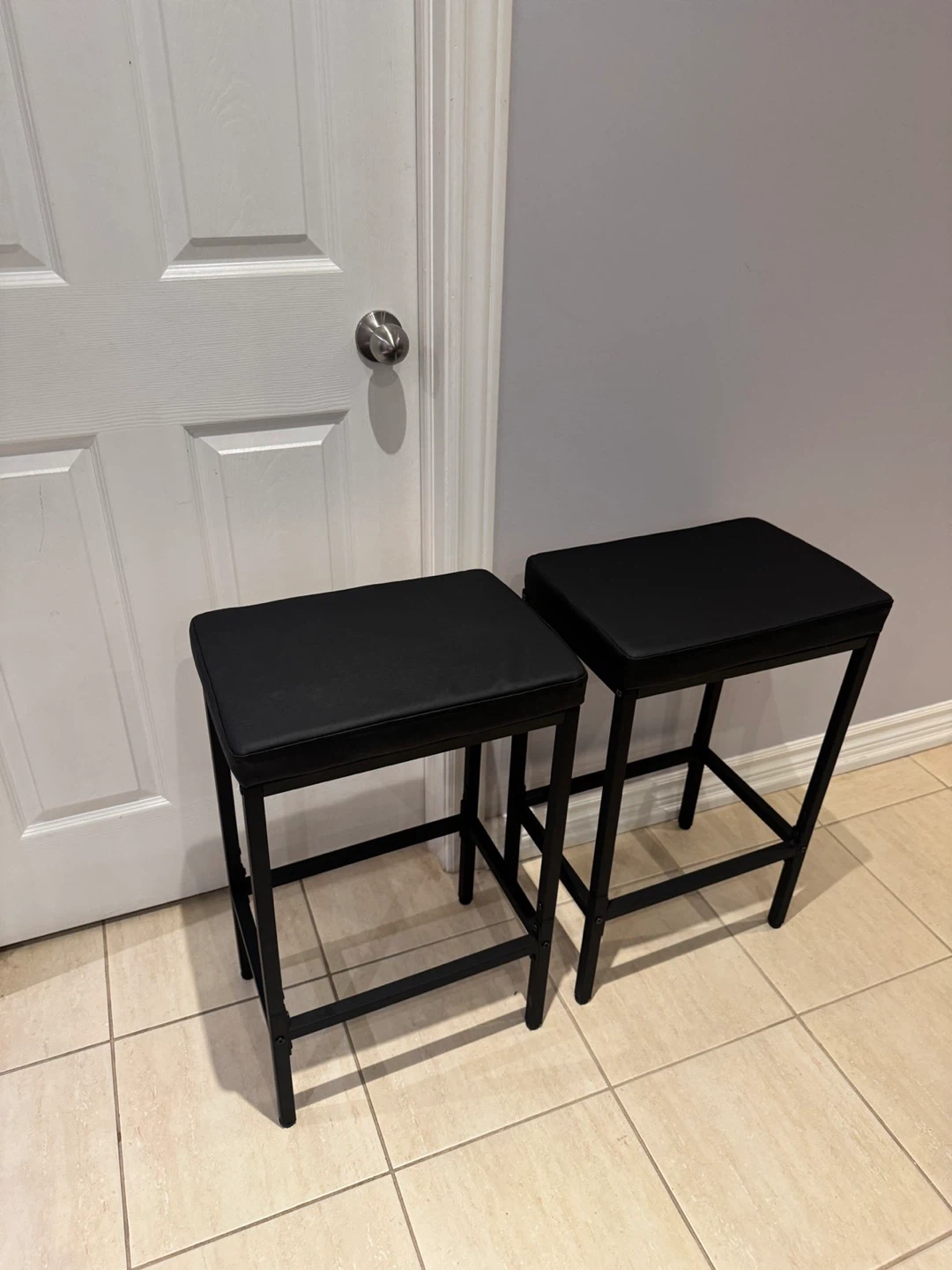 Pair of Black Counter Stools
