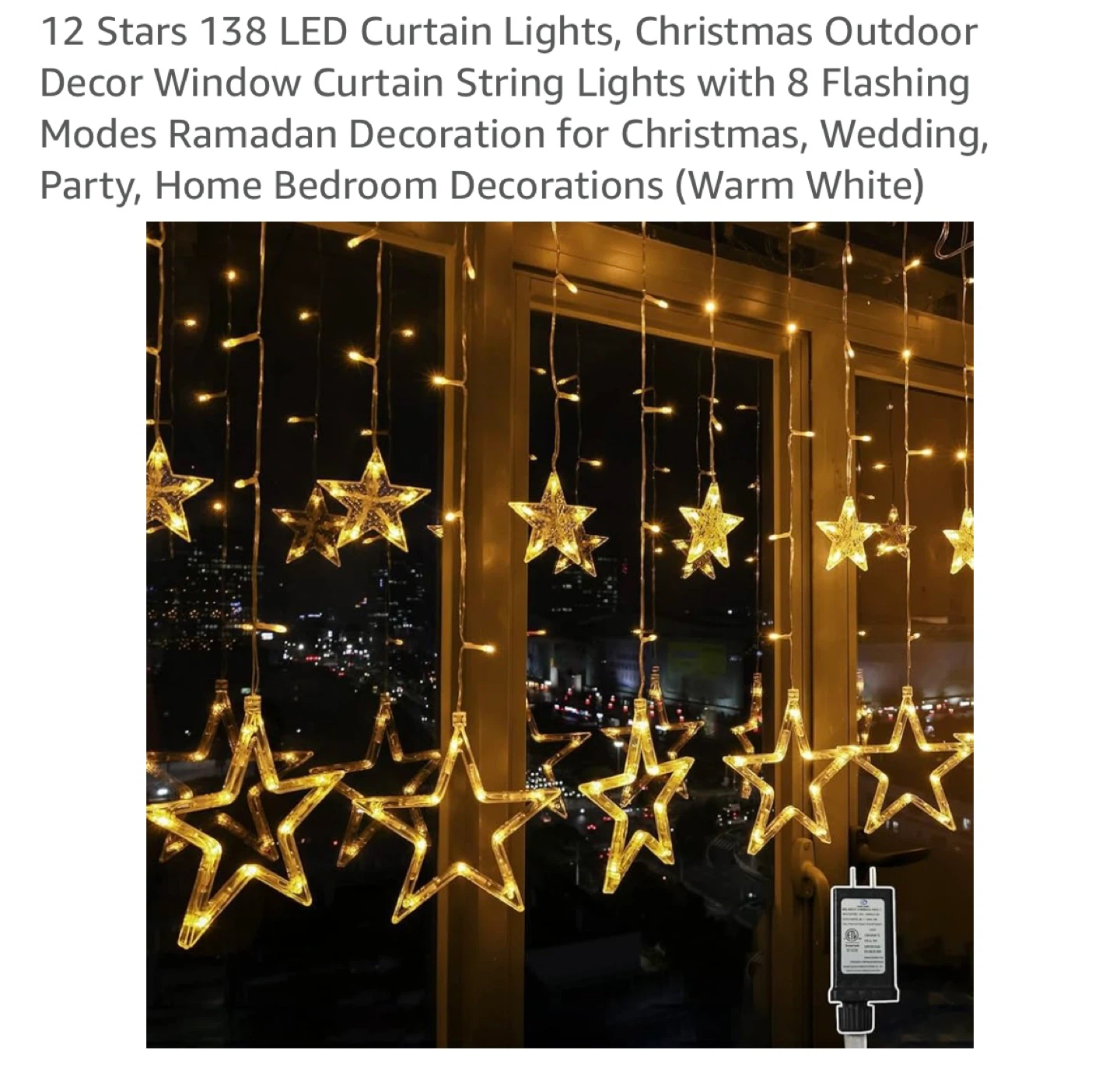 12 Stars 138 LED Curtain String Lights