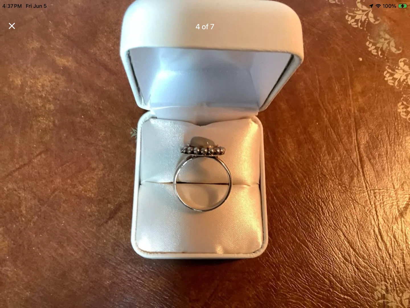Vtg 925 Sterling Silver Ladies Ring with a Agate Stone 🐞 - photo 4
