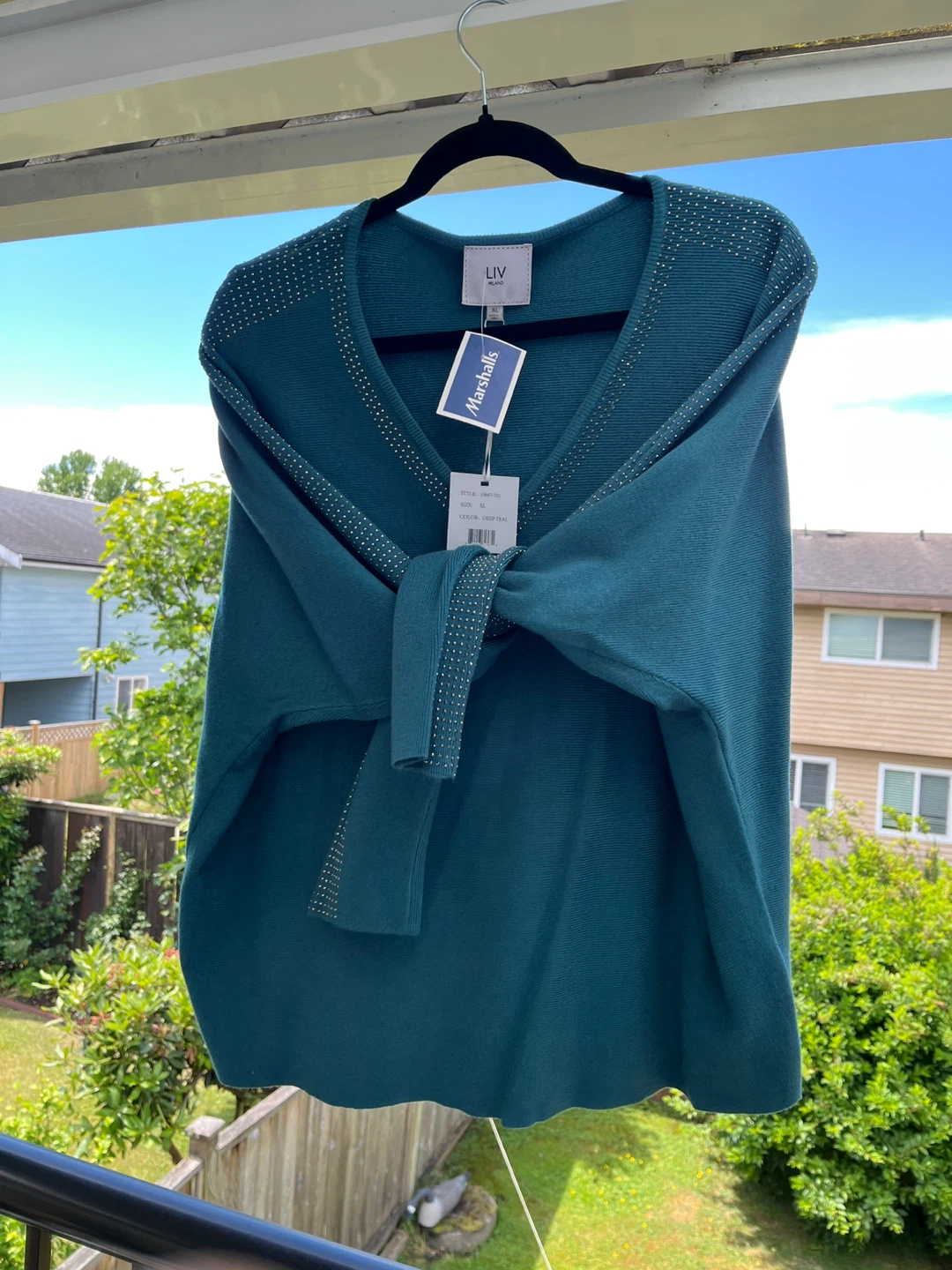 LIV V-Neck Sweater with Stud Detail - photo 3