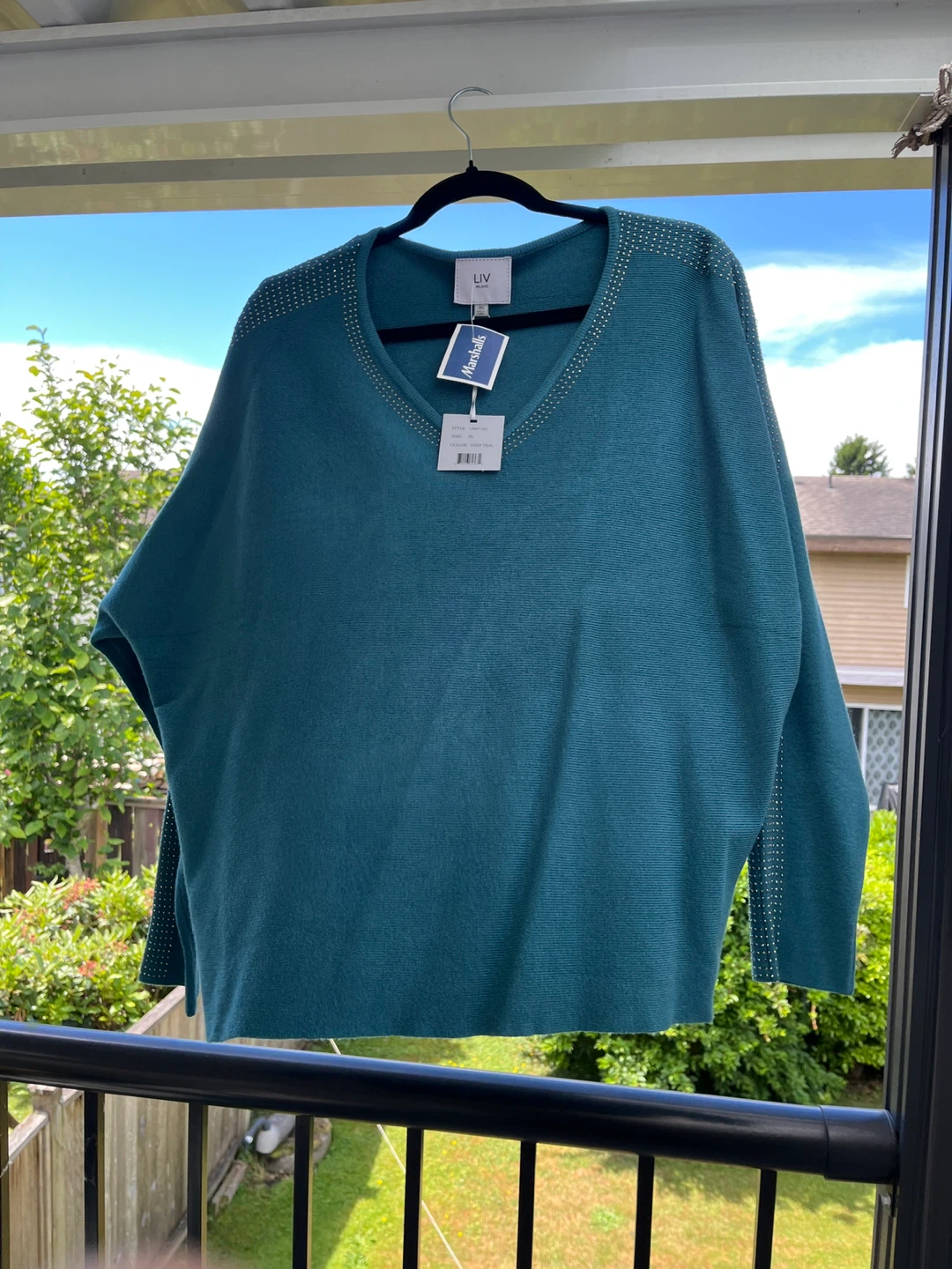 LIV V-Neck Sweater with Stud Detail