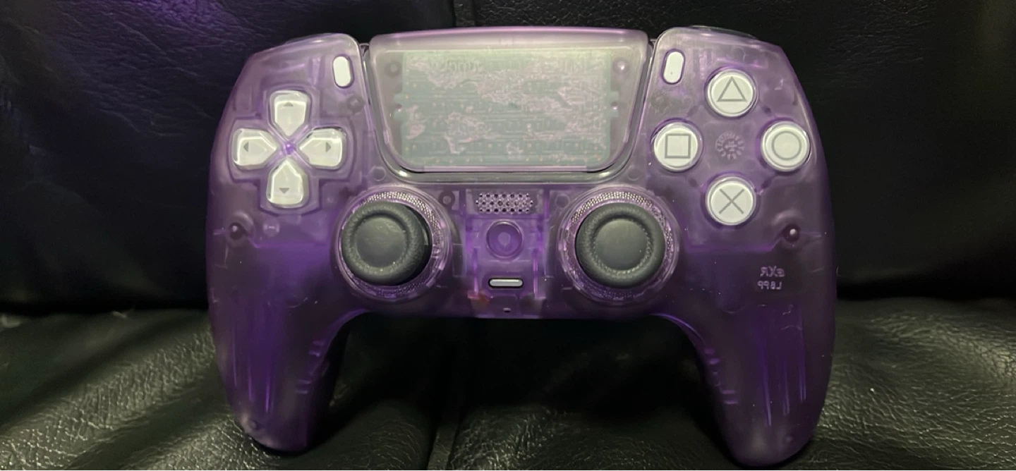 PlayStation 5 transparent purple with back buttons