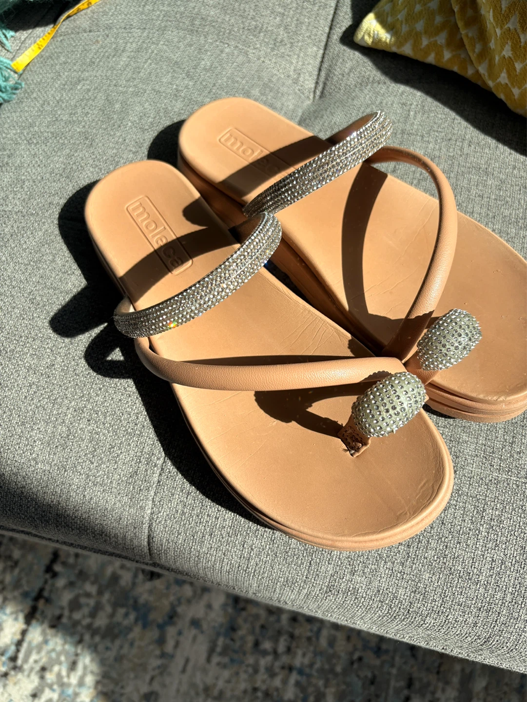 Moleca Rhinestone Flat Sandals - photo 2