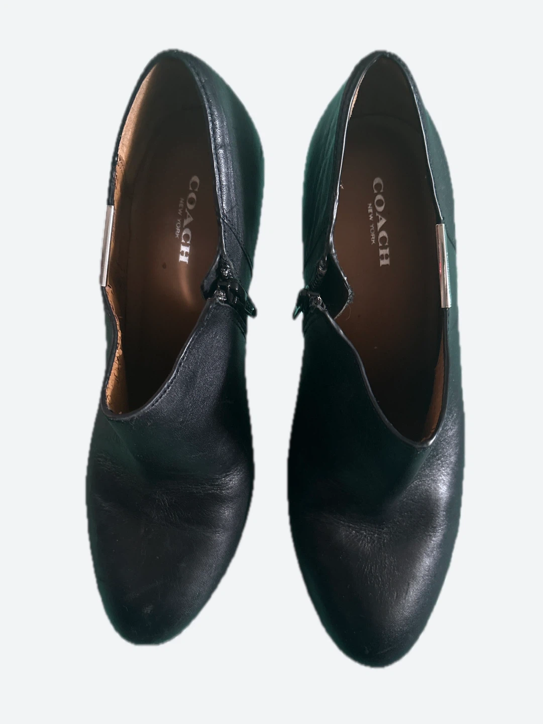 Coach Black Leather Ankle Boots