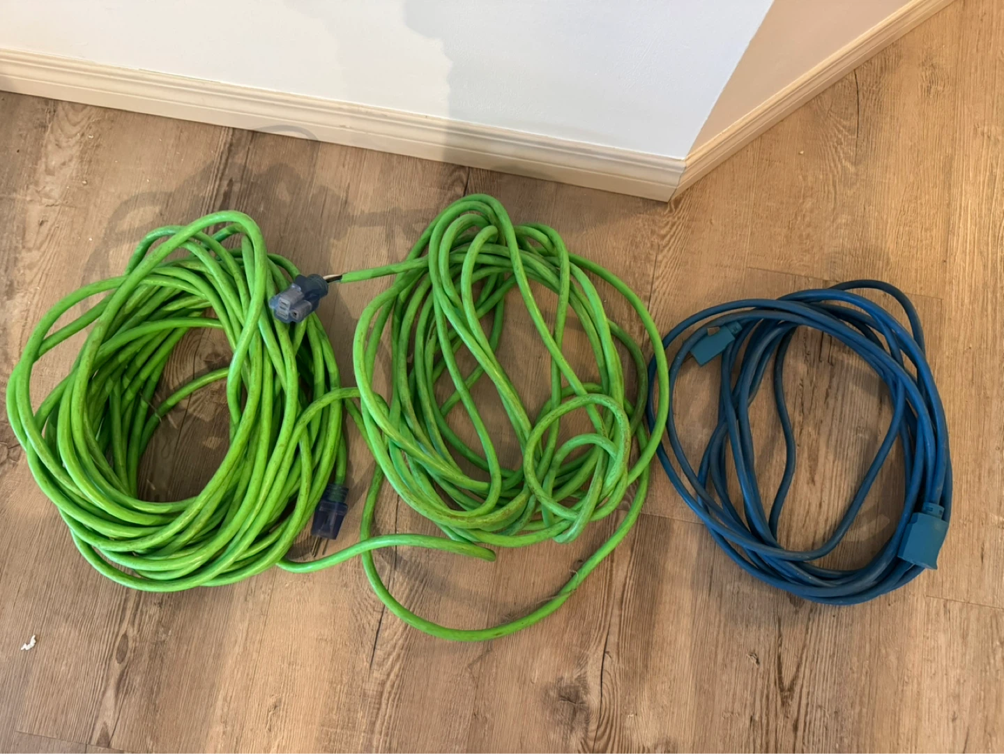 Green and Blue Extension Cords
