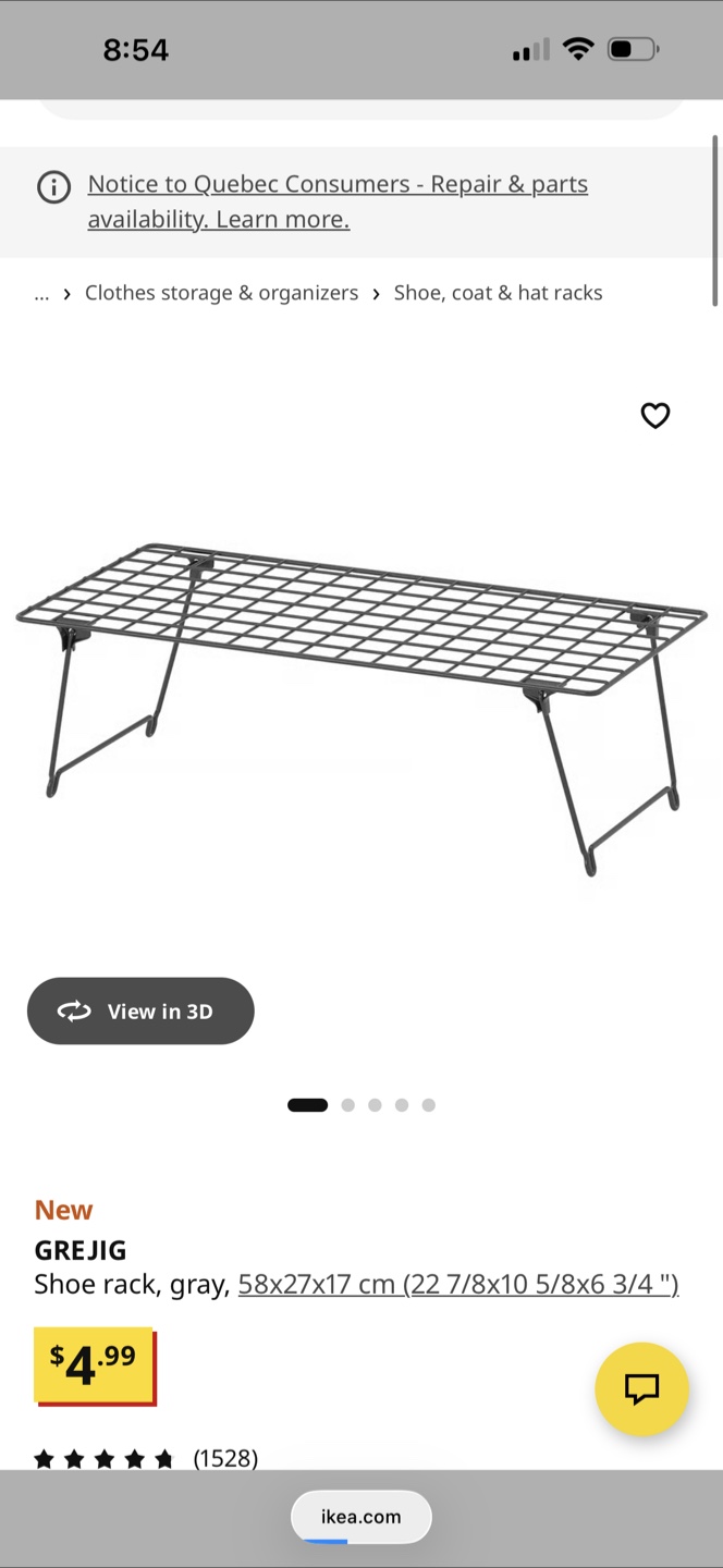 IKEA GREJIG Shoe Rack - Gray