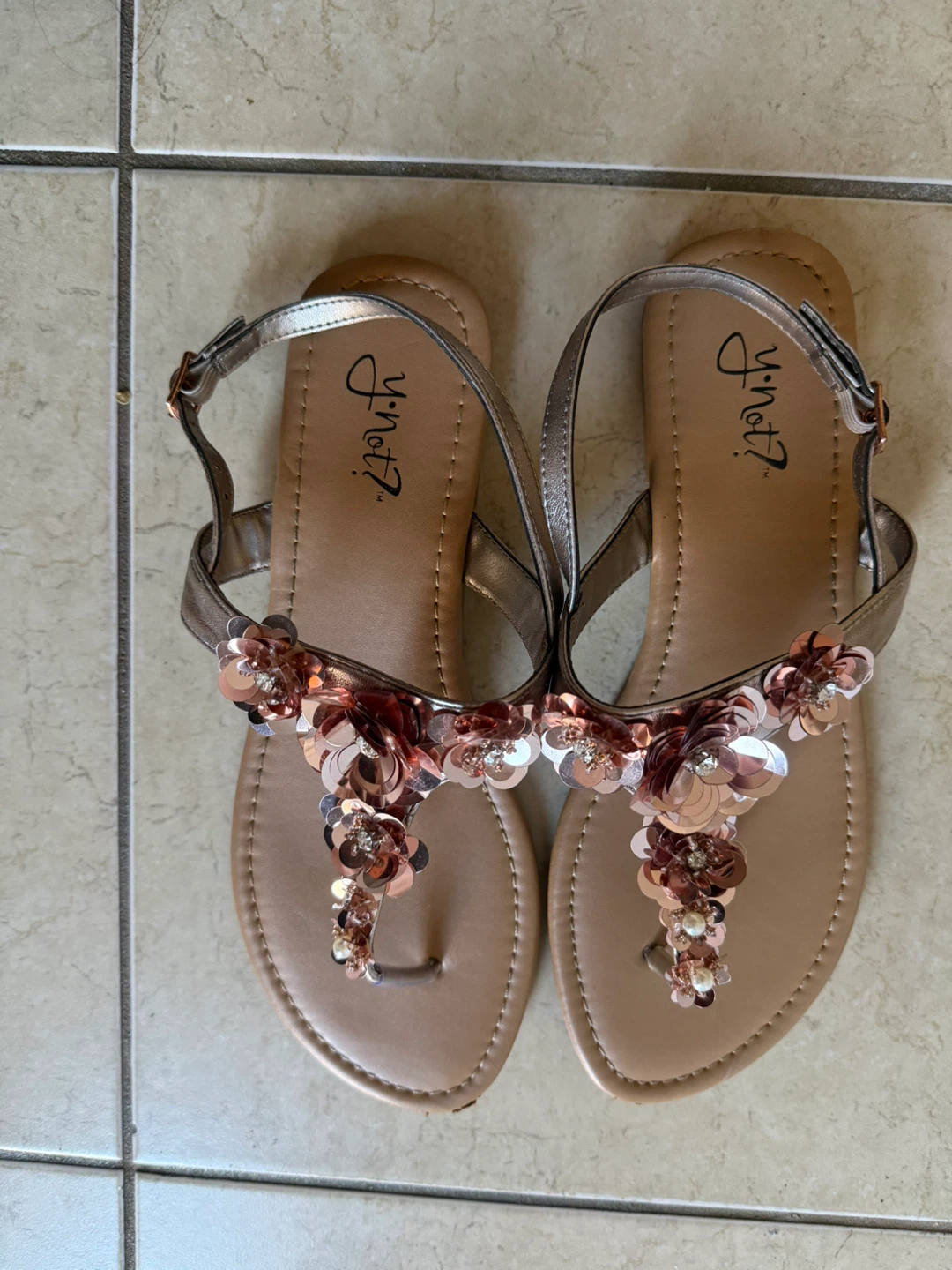 Y-Not? Blossom Thong Sandals - Size 9M