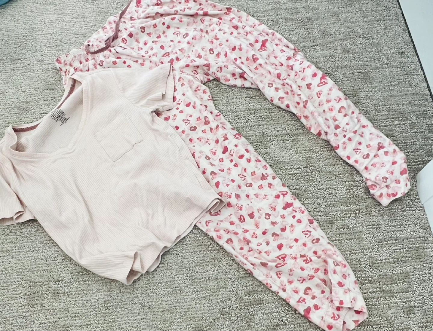 Pink Leopard Print Pajama Set
