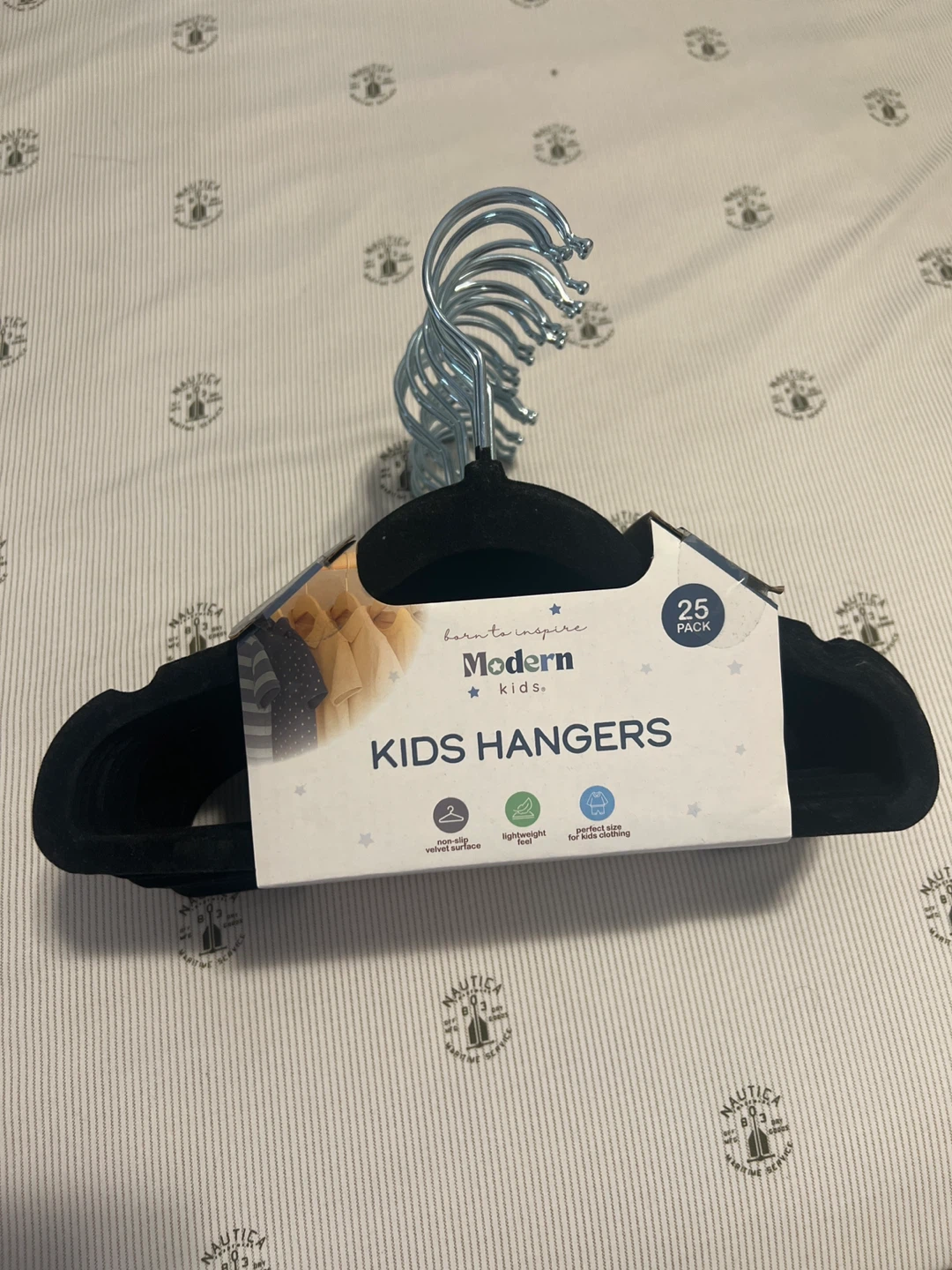 Modern Kids Black Velvet Kids Hangers - 25 Pack