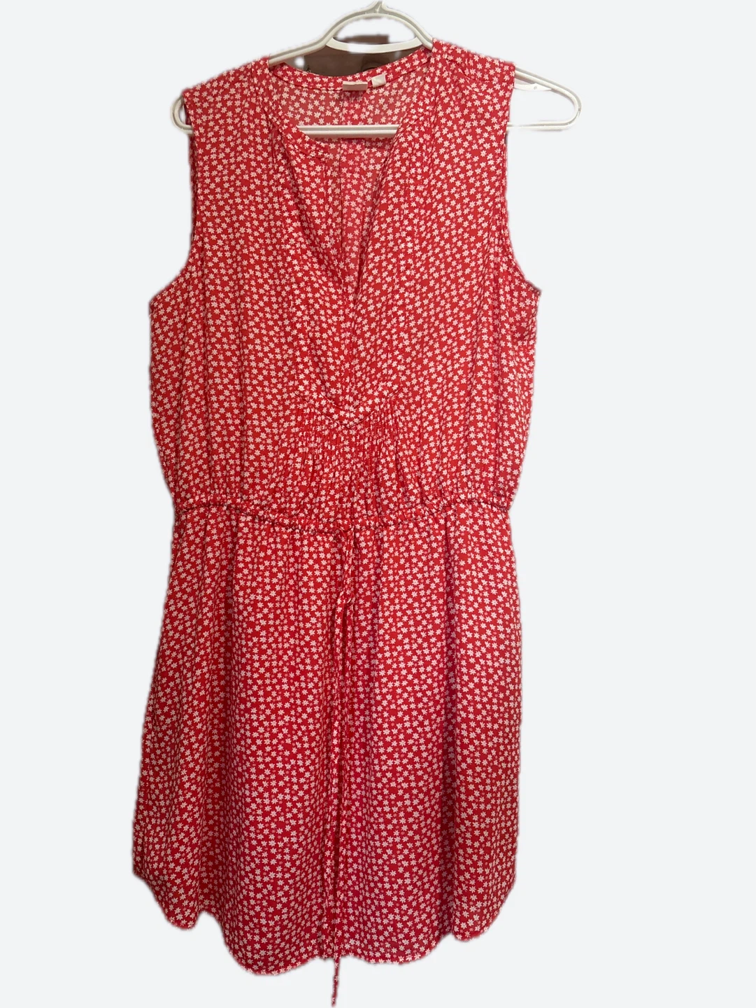Red Floral Sleeveless Dress