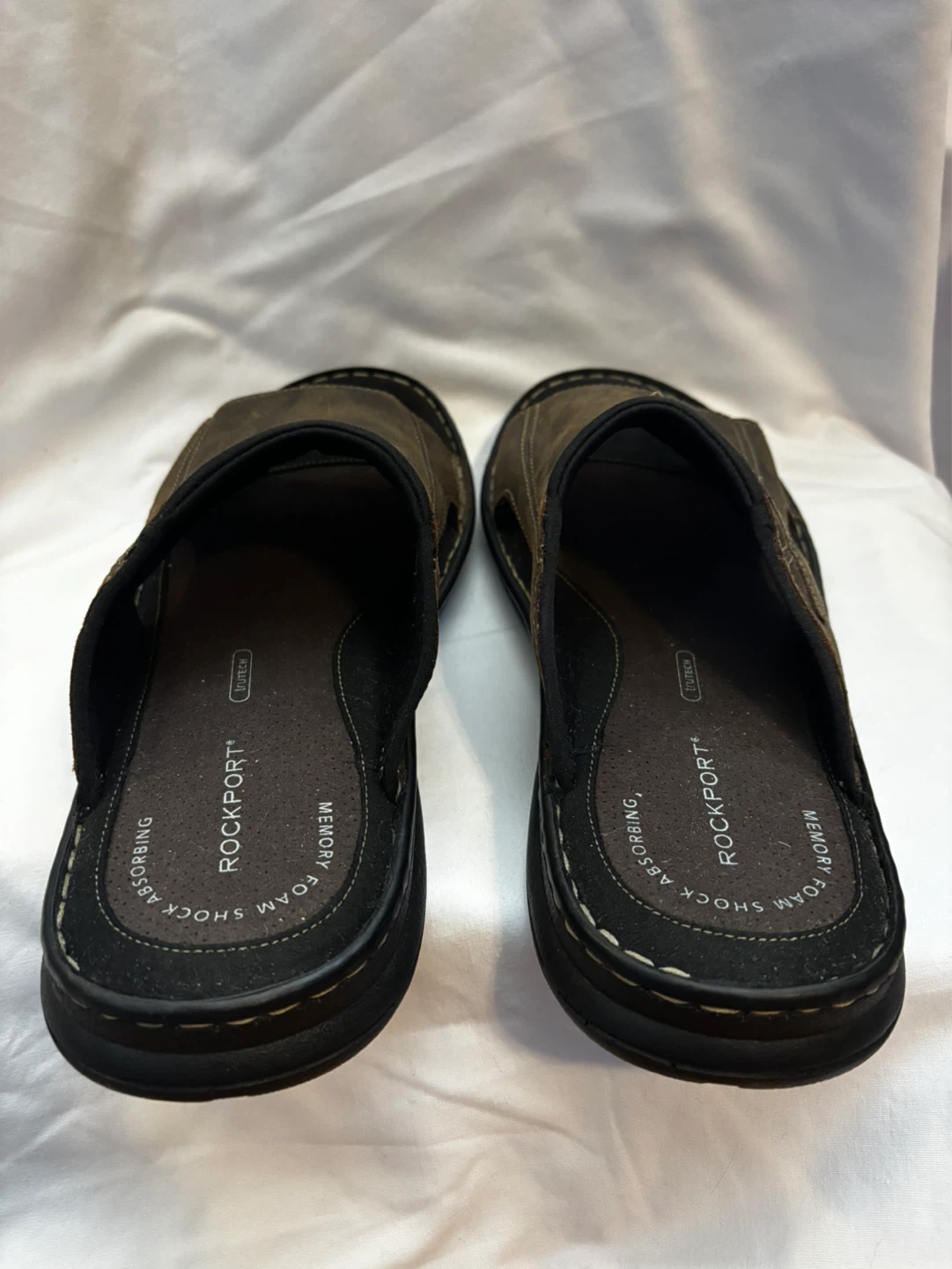 Rockport Men's Brown Leather Slip-On Sandals Size 10 - photo 4