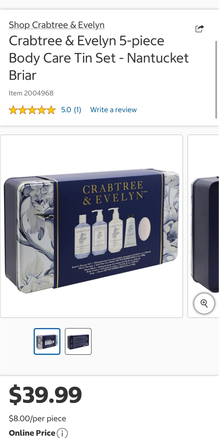 Crabtree & Evelyn Nantucket Briar 5-piece Body Care Tin Set - photo 3