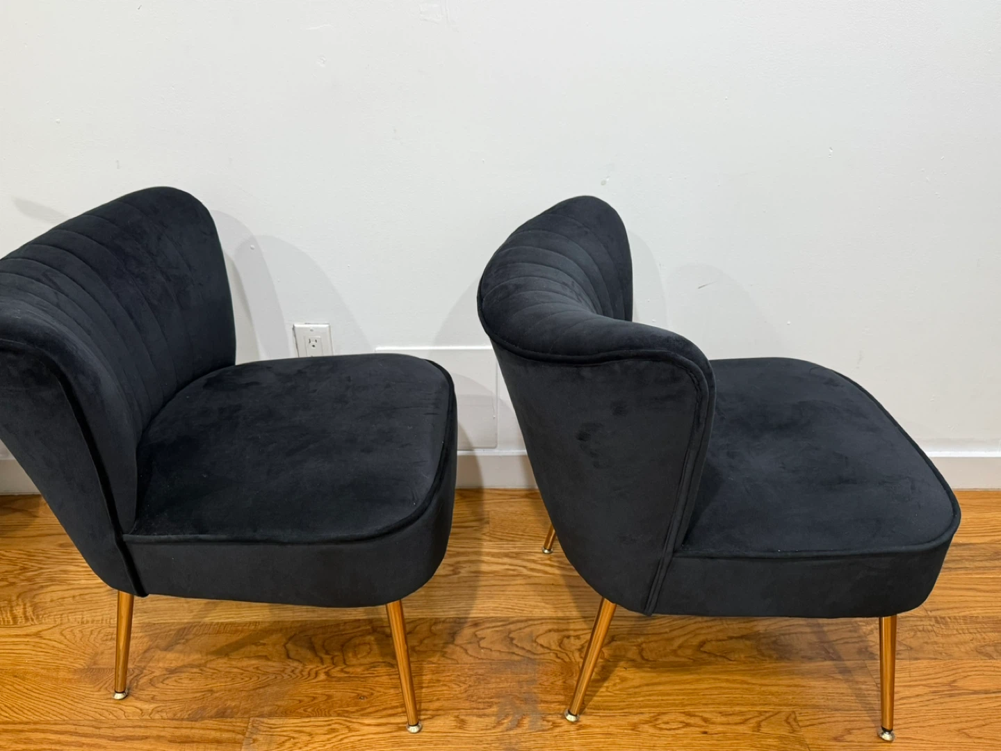 Black Velvet Slipper Chairs — Set of 2 - photo 3
