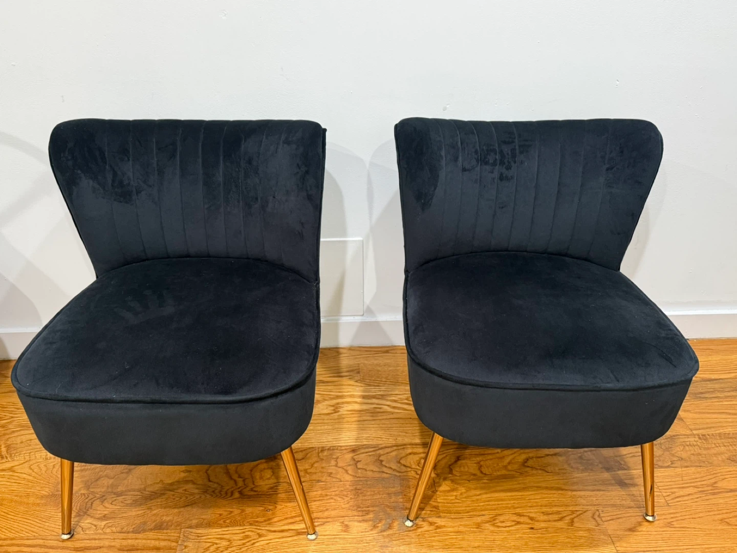 Black Velvet Slipper Chairs — Set of 2 - photo 2