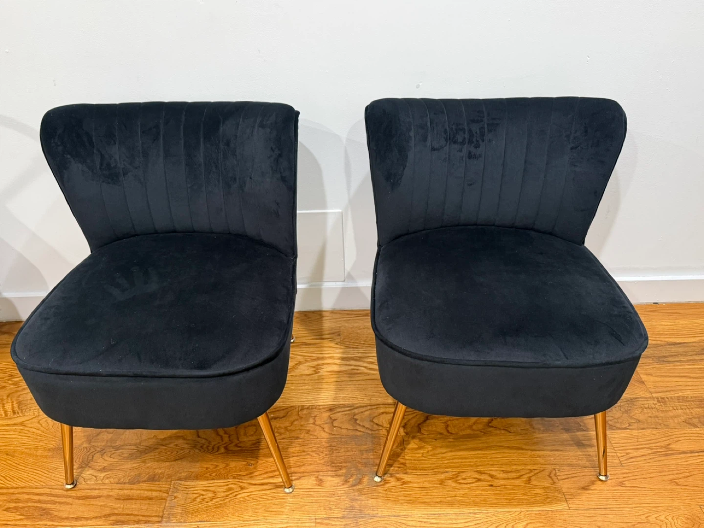 Black Velvet Slipper Chairs — Set of 2 - photo 5