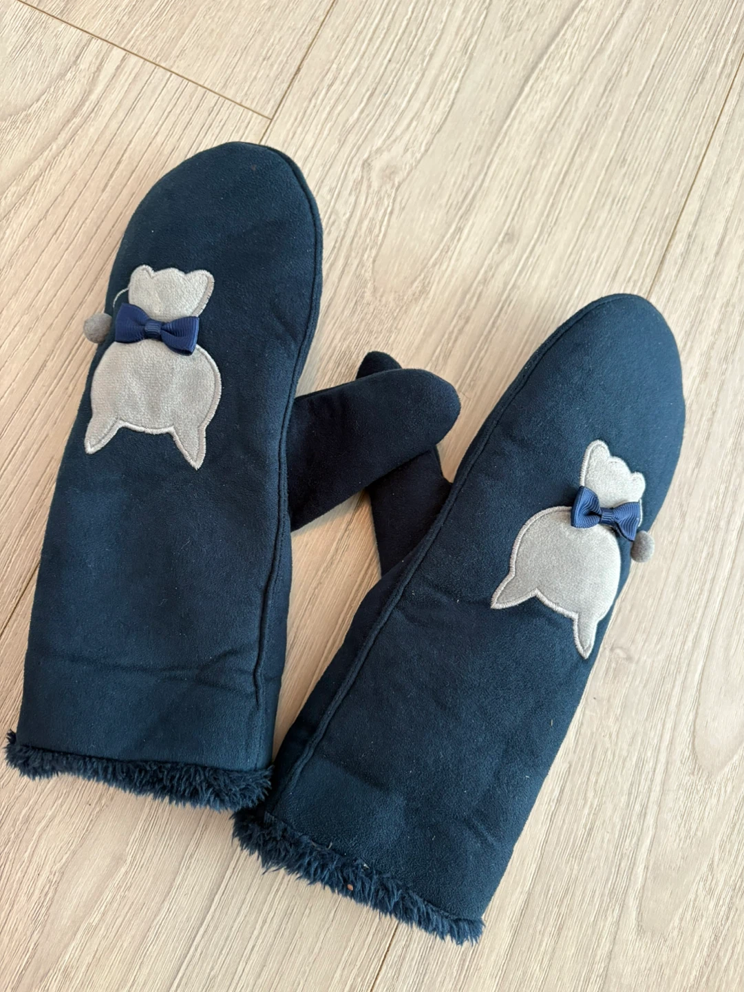 Navy Blue Cat Mittens