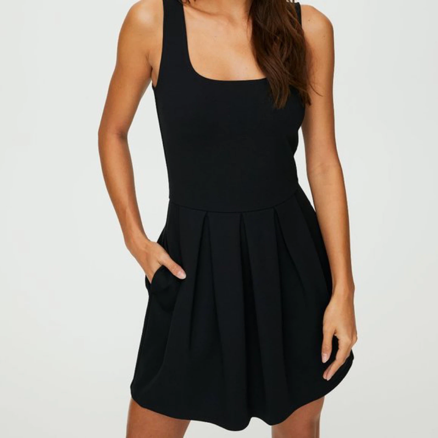 Sunday Best Black Pleated Dress M